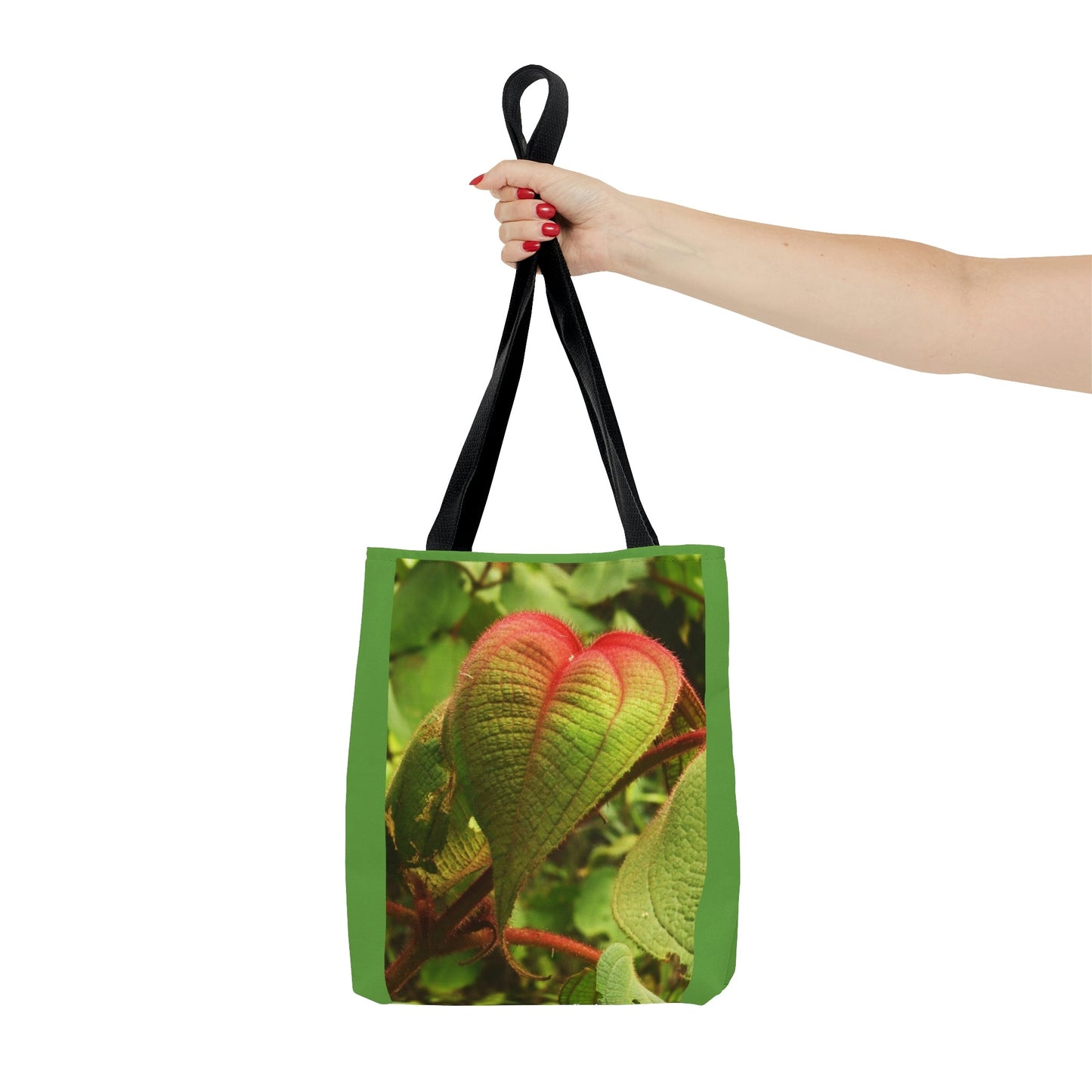 Nature Inspired - AOP Tote Bag - Rare HEART shaped leafs from the Toro Negro rainforest Puerto Rico @ 4K feet altitude - US Made - Green Forest Home