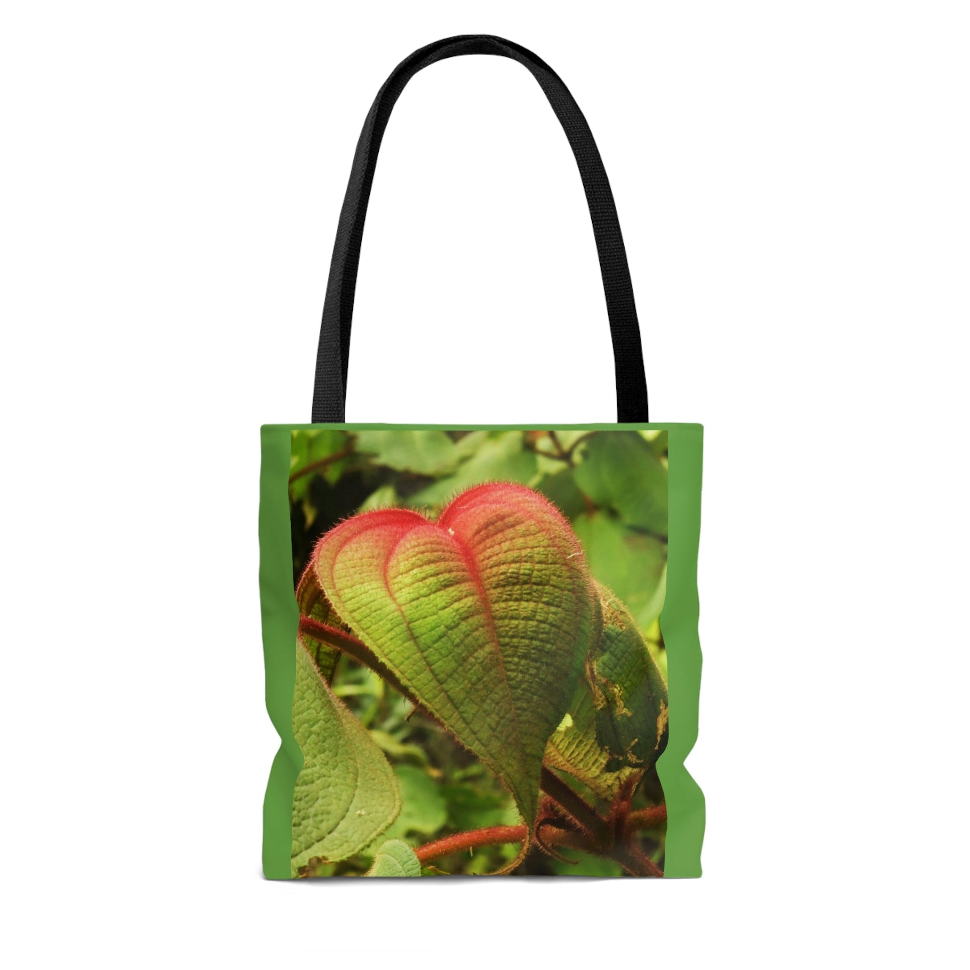 Nature Inspired - AOP Tote Bag - Rare HEART shaped leafs from the Toro Negro rainforest Puerto Rico @ 4K feet altitude - US Made - Green Forest Home