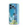 New iPhone Deals - 14x and 13x Apple iPhones - FLEXI case - Australia Beach & Black Hawks - 'I Love Australia' Message - Green Forest Home