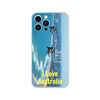 New iPhone Deals - 14x and 13x Apple iPhones - FLEXI case - Australia Beach & Black Hawks - 'I Love Australia' Message - Green Forest Home