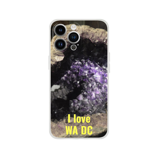 New iPhone Deals - 14x and 13x Apple iPhones - FLEXI case - The WA DC Smithsonian Minerals Collection - 'I love WA DC' message - Green Forest Home