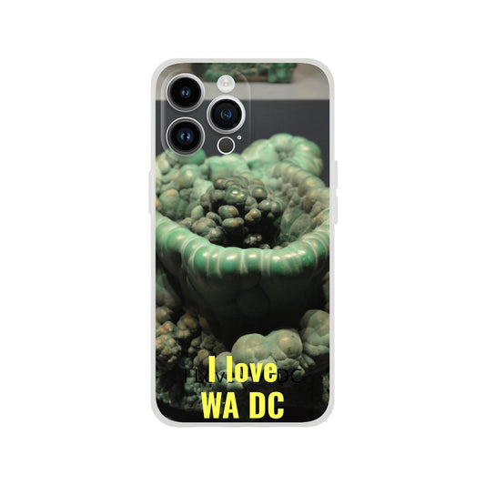 New iPhone Deals - 14x and 13x Apple iPhones - FLEXI case - The WA DC Smithsonian Minerals Collection - 'I love WA DC' message - Green Forest Home