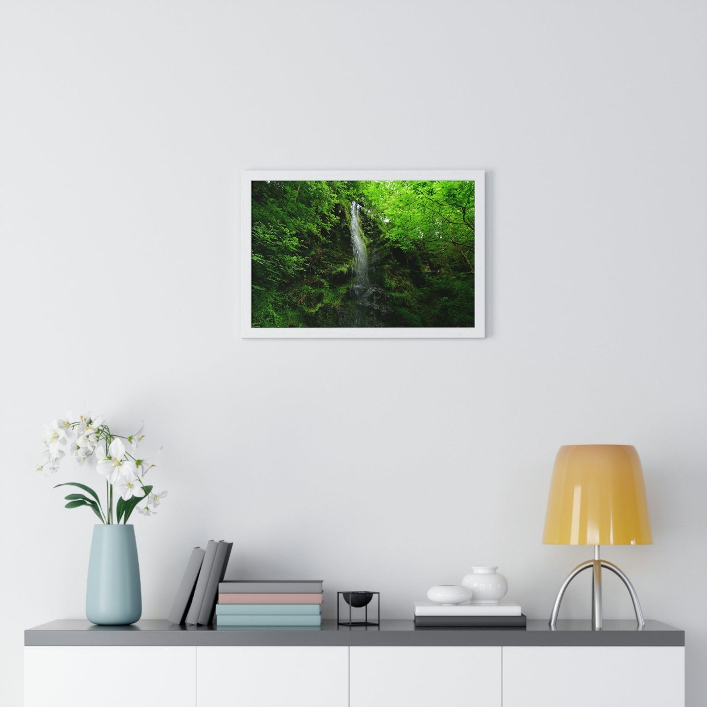 Premium Framed Horizontal Poster - Printed in LATVIA - Falls Around the city of Scarborough in the UK - EUROPE - Green Forest Home