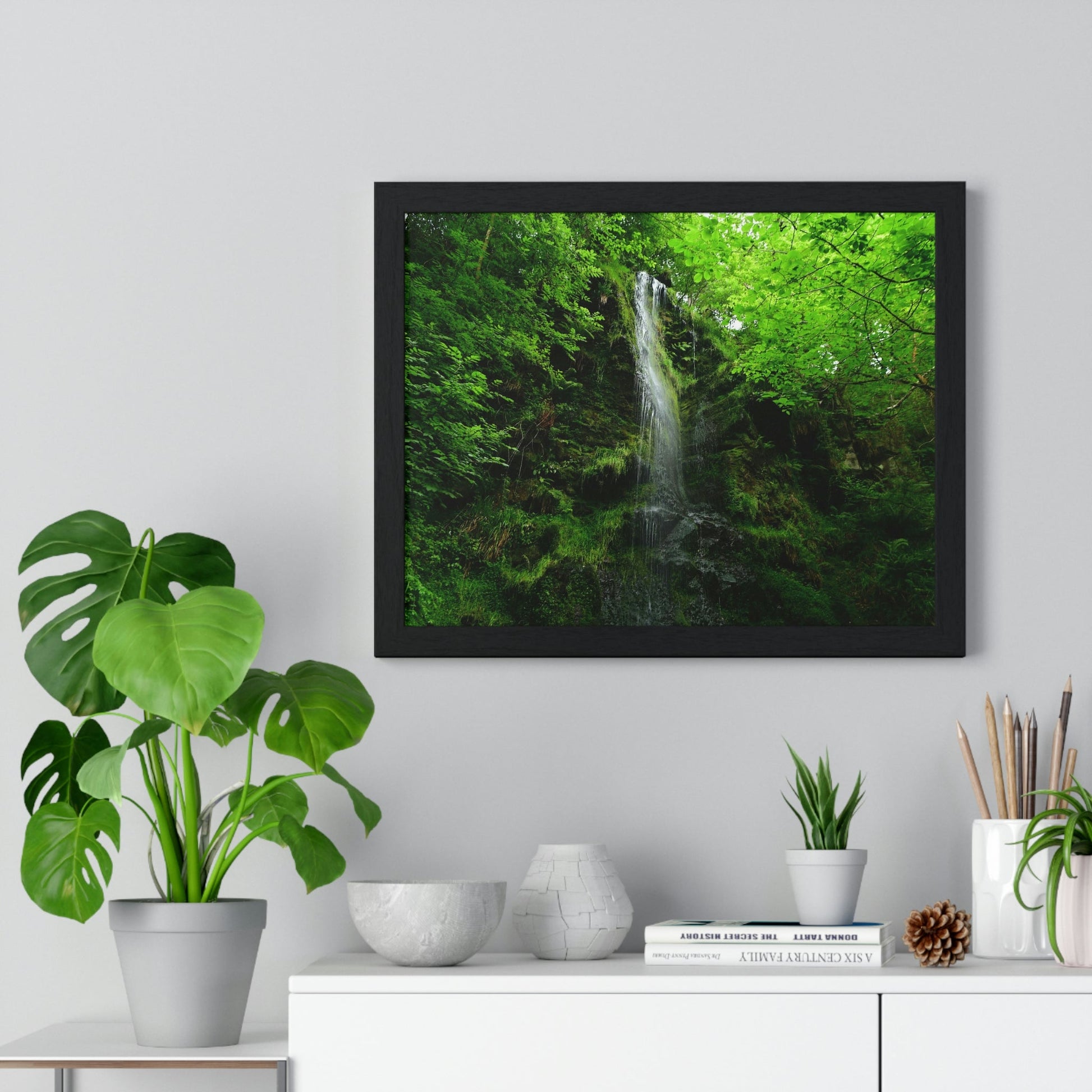 Premium Framed Horizontal Poster - Printed in LATVIA - Falls Around the city of Scarborough in the UK - EUROPE - Green Forest Home