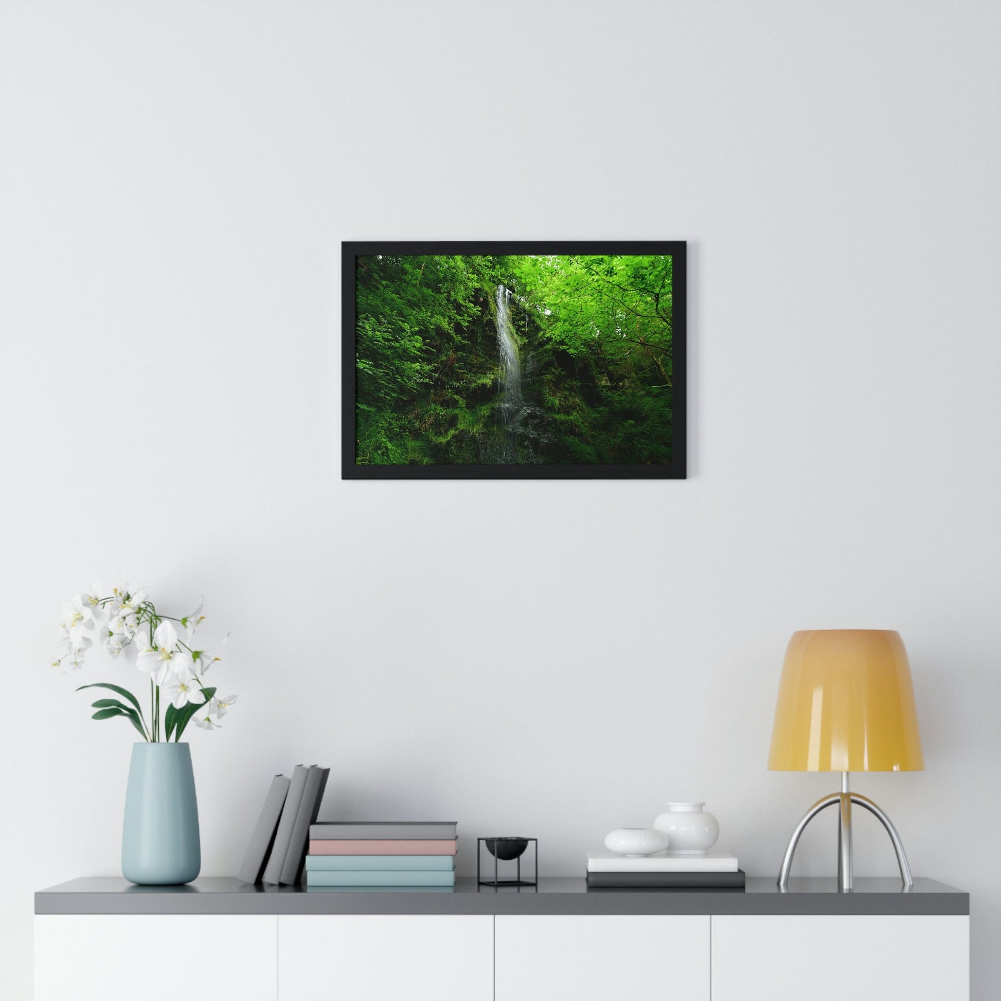 Premium Framed Horizontal Poster - Printed in LATVIA - Falls Around the city of Scarborough in the UK - EUROPE - Green Forest Home