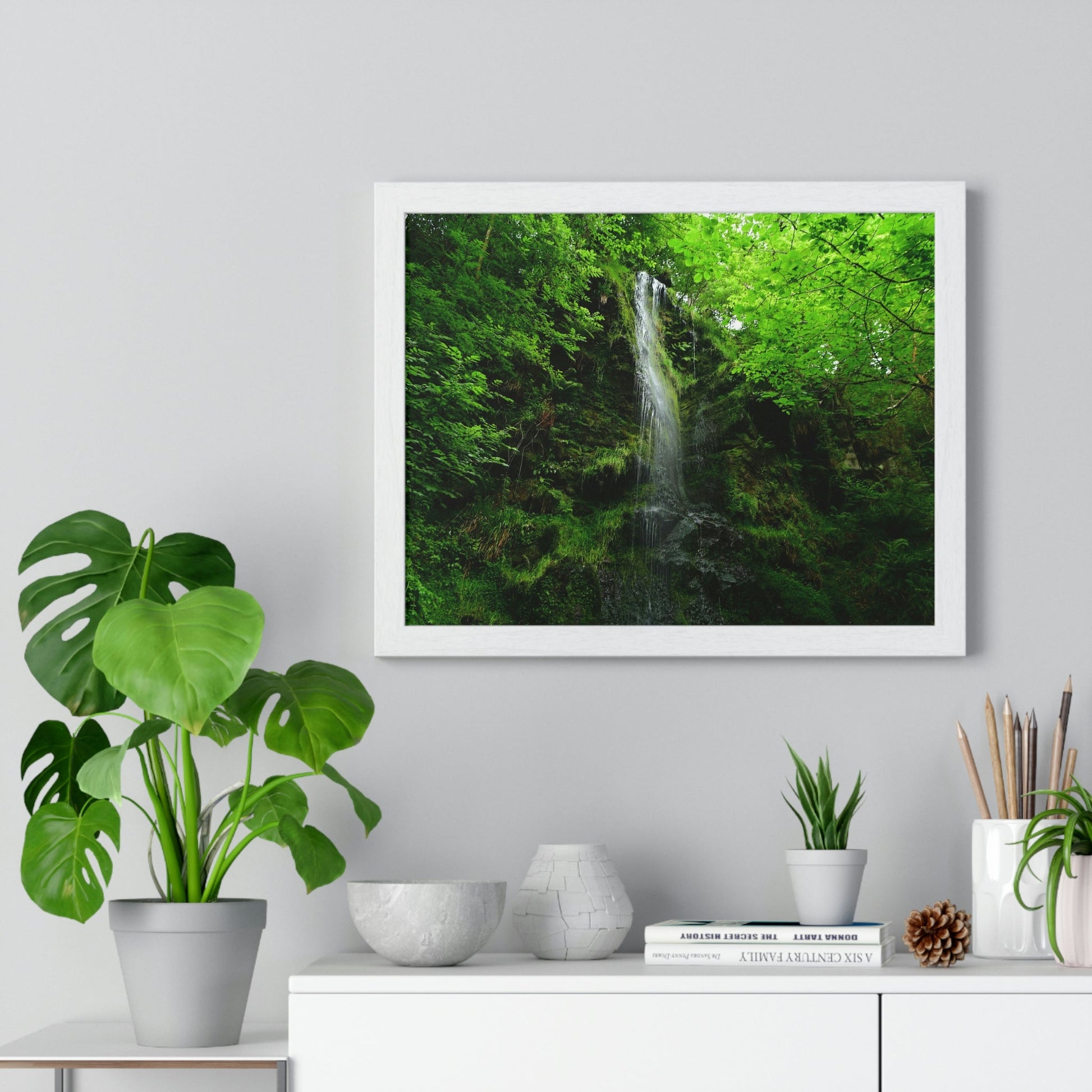 Premium Framed Horizontal Poster - Printed in LATVIA - Falls Around the city of Scarborough in the UK - EUROPE - Green Forest Home