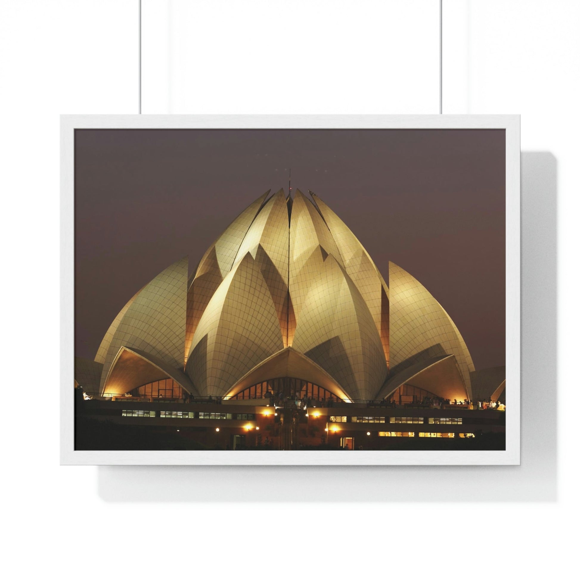 Premium Framed Horizontal Poster - Printed in LATVIA - Lotus Temple - INDIA - Green Forest Home