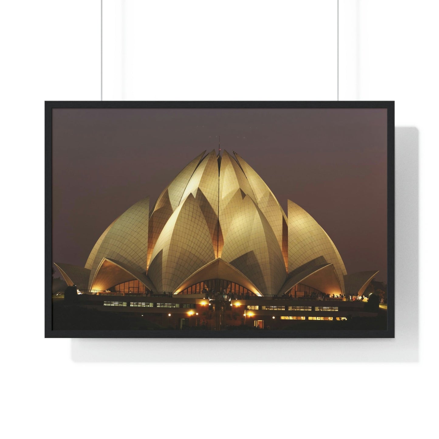 Premium Framed Horizontal Poster - Printed in LATVIA - Lotus Temple - INDIA - Green Forest Home