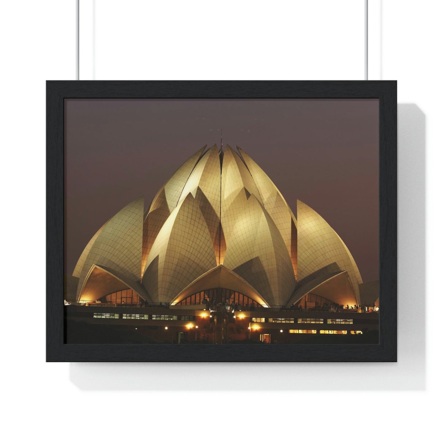 Premium Framed Horizontal Poster - Printed in LATVIA - Lotus Temple - INDIA - Green Forest Home