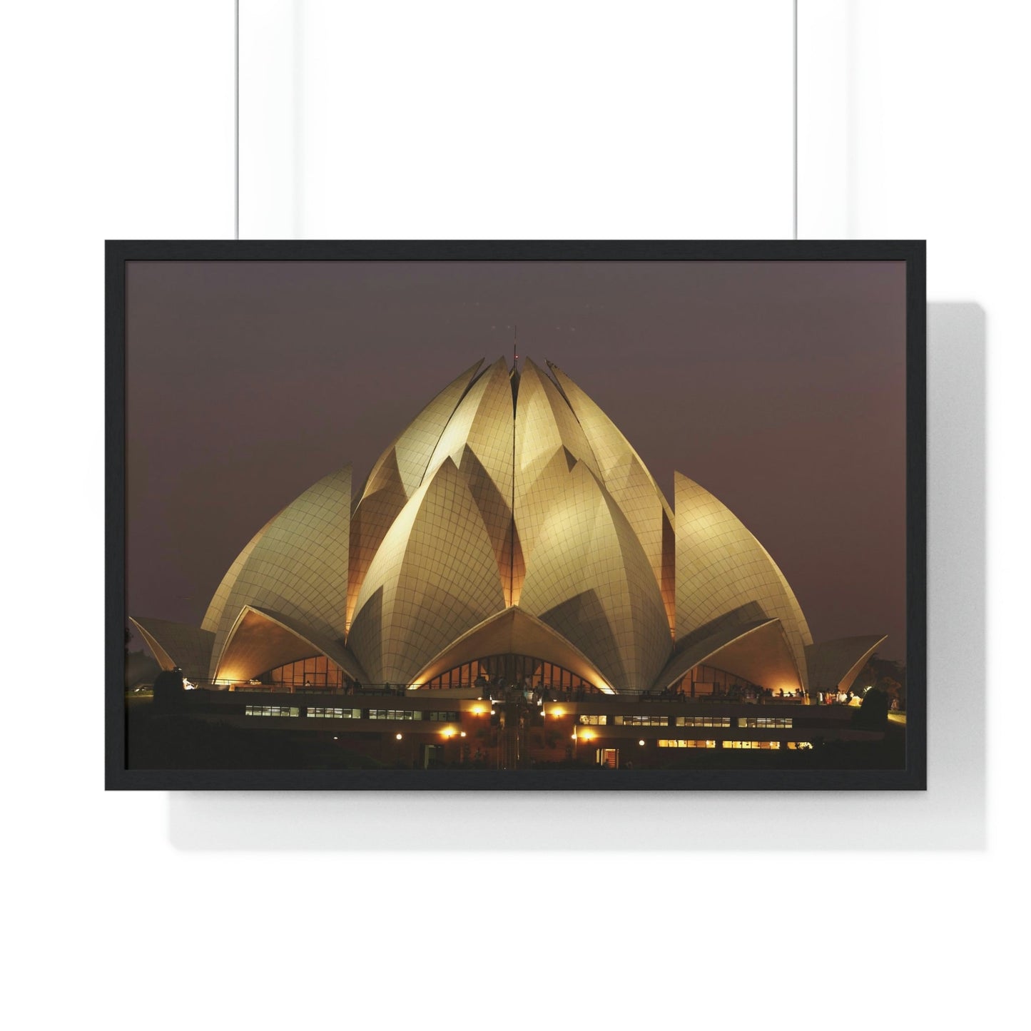 Premium Framed Horizontal Poster - Printed in LATVIA - Lotus Temple - INDIA - Green Forest Home