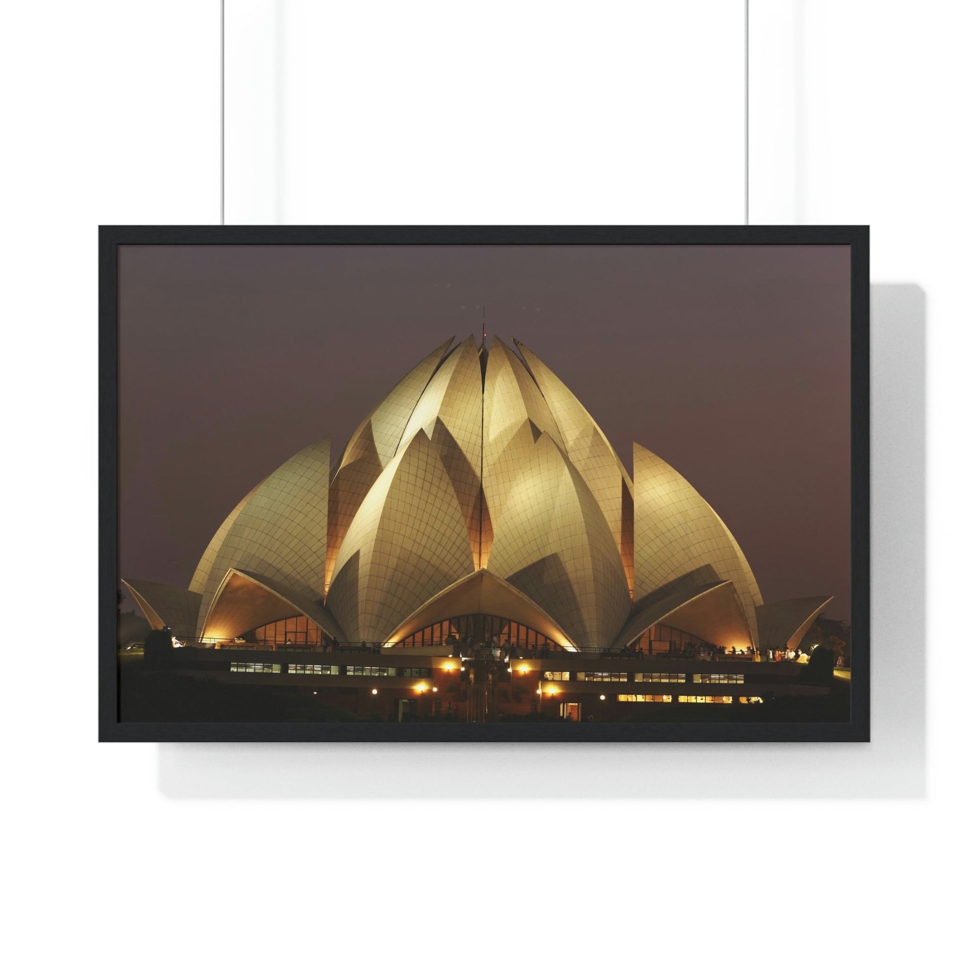 Premium Framed Horizontal Poster - Printed in LATVIA - Lotus Temple - INDIA - Green Forest Home