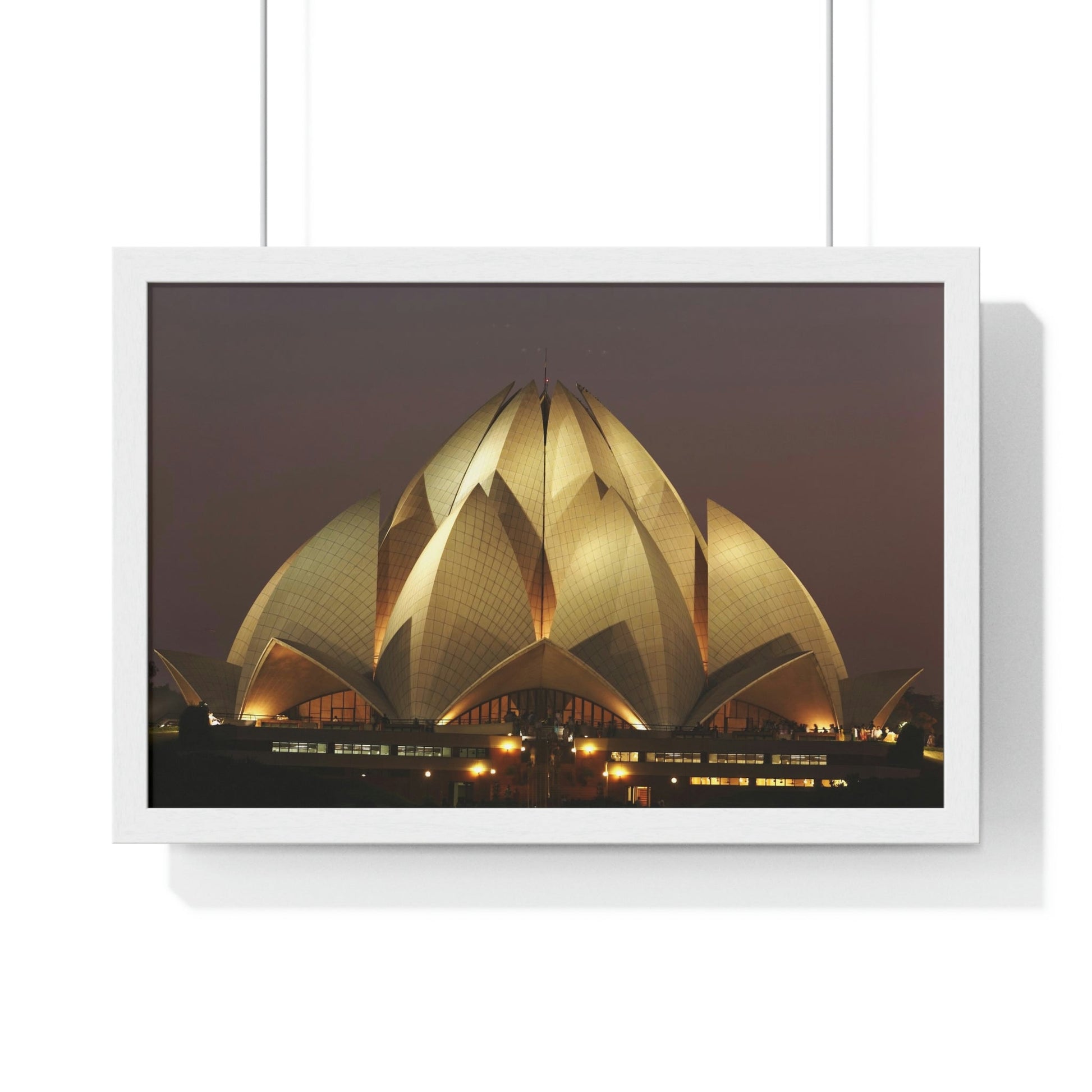 Premium Framed Horizontal Poster - Printed in LATVIA - Lotus Temple - INDIA - Green Forest Home