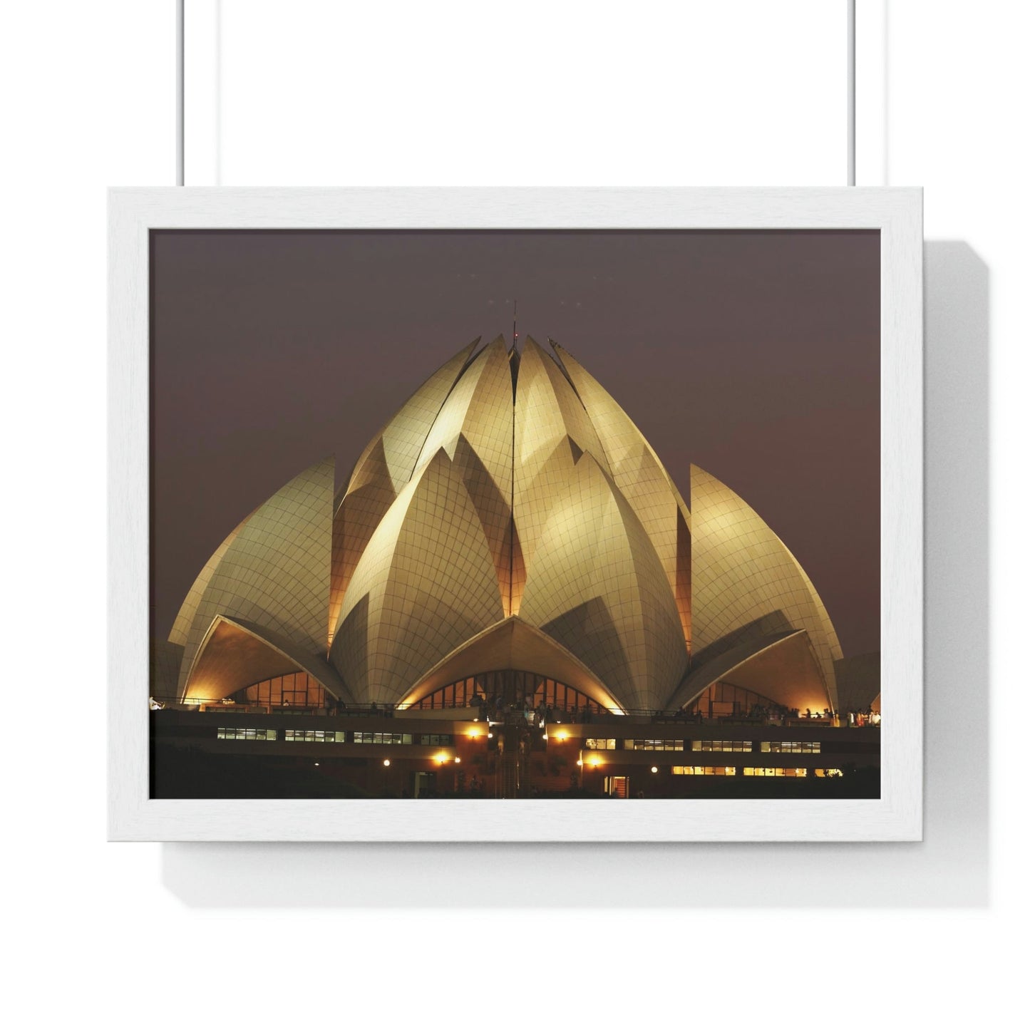 Premium Framed Horizontal Poster - Printed in LATVIA - Lotus Temple - INDIA - Green Forest Home