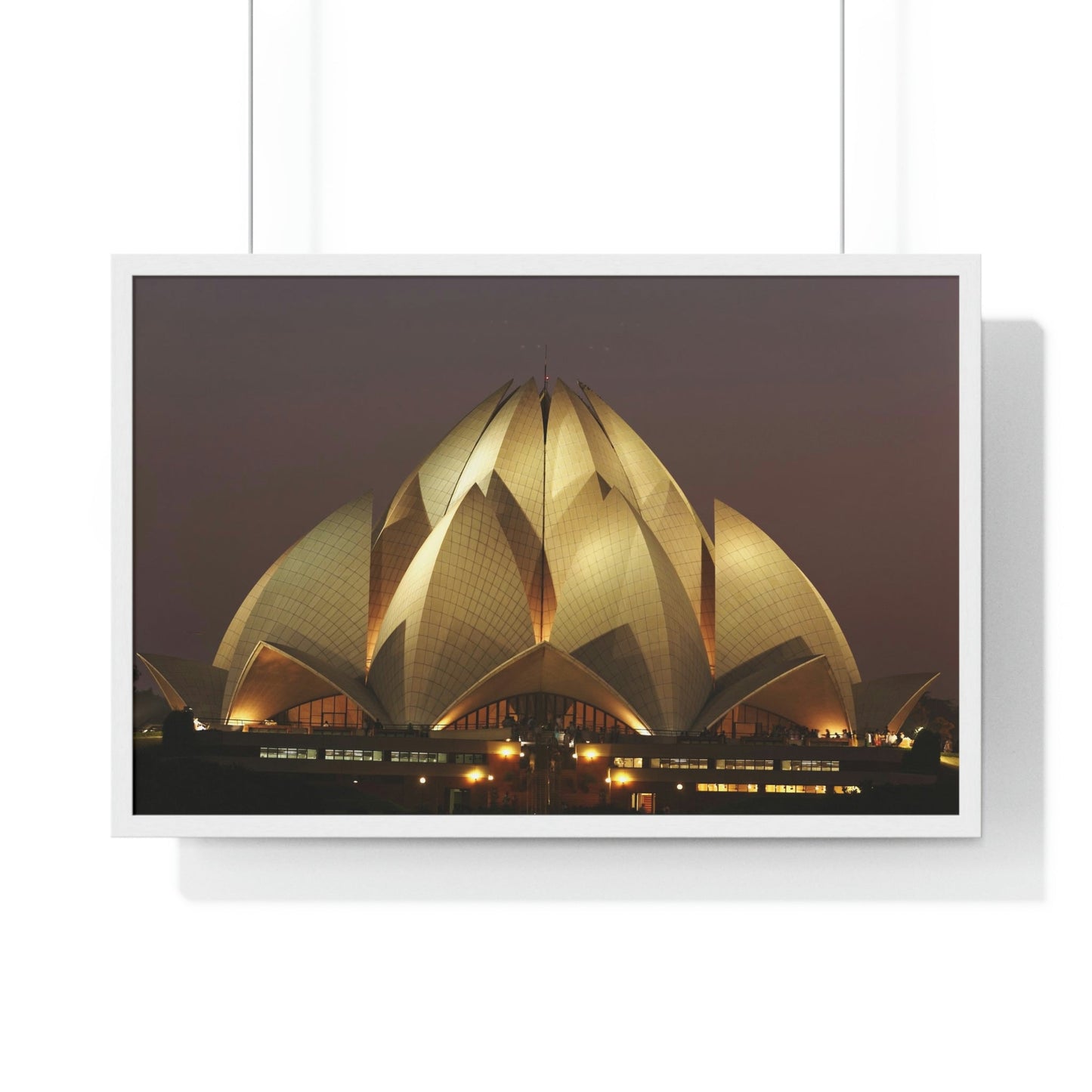 Premium Framed Horizontal Poster - Printed in LATVIA - Lotus Temple - INDIA - Green Forest Home