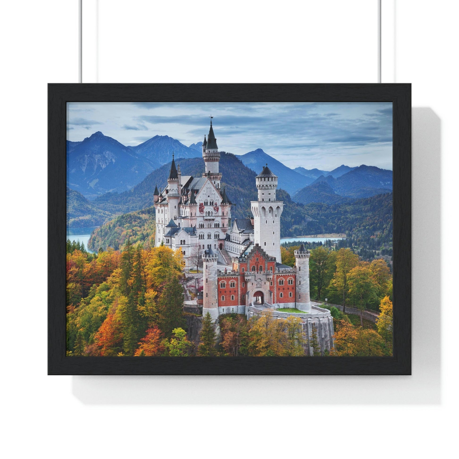 Premium Framed Horizontal Poster - Printed in LATVIA - Neuschwanstein Castle, Germany - EUROPE - Green Forest Home