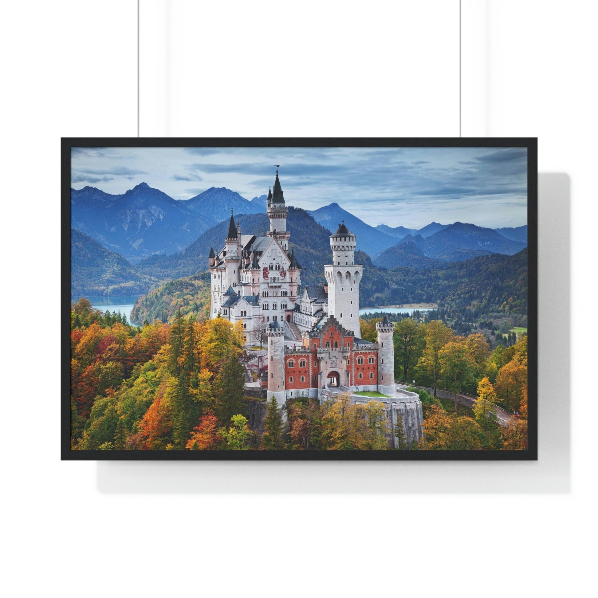 Premium Framed Horizontal Poster - Printed in LATVIA - Neuschwanstein Castle, Germany - EUROPE - Green Forest Home