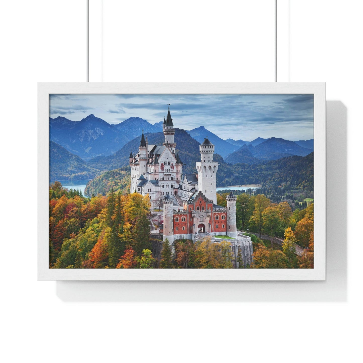 Premium Framed Horizontal Poster - Printed in LATVIA - Neuschwanstein Castle, Germany - EUROPE - Green Forest Home