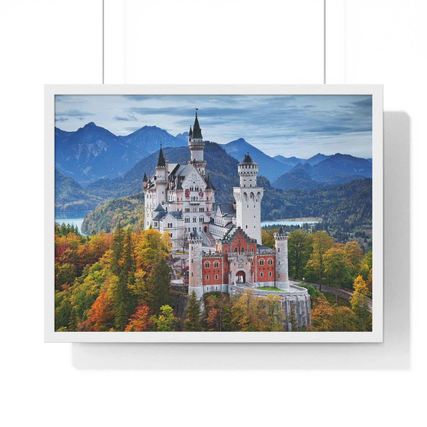 Premium Framed Horizontal Poster - Printed in LATVIA - Neuschwanstein Castle, Germany - EUROPE - Green Forest Home