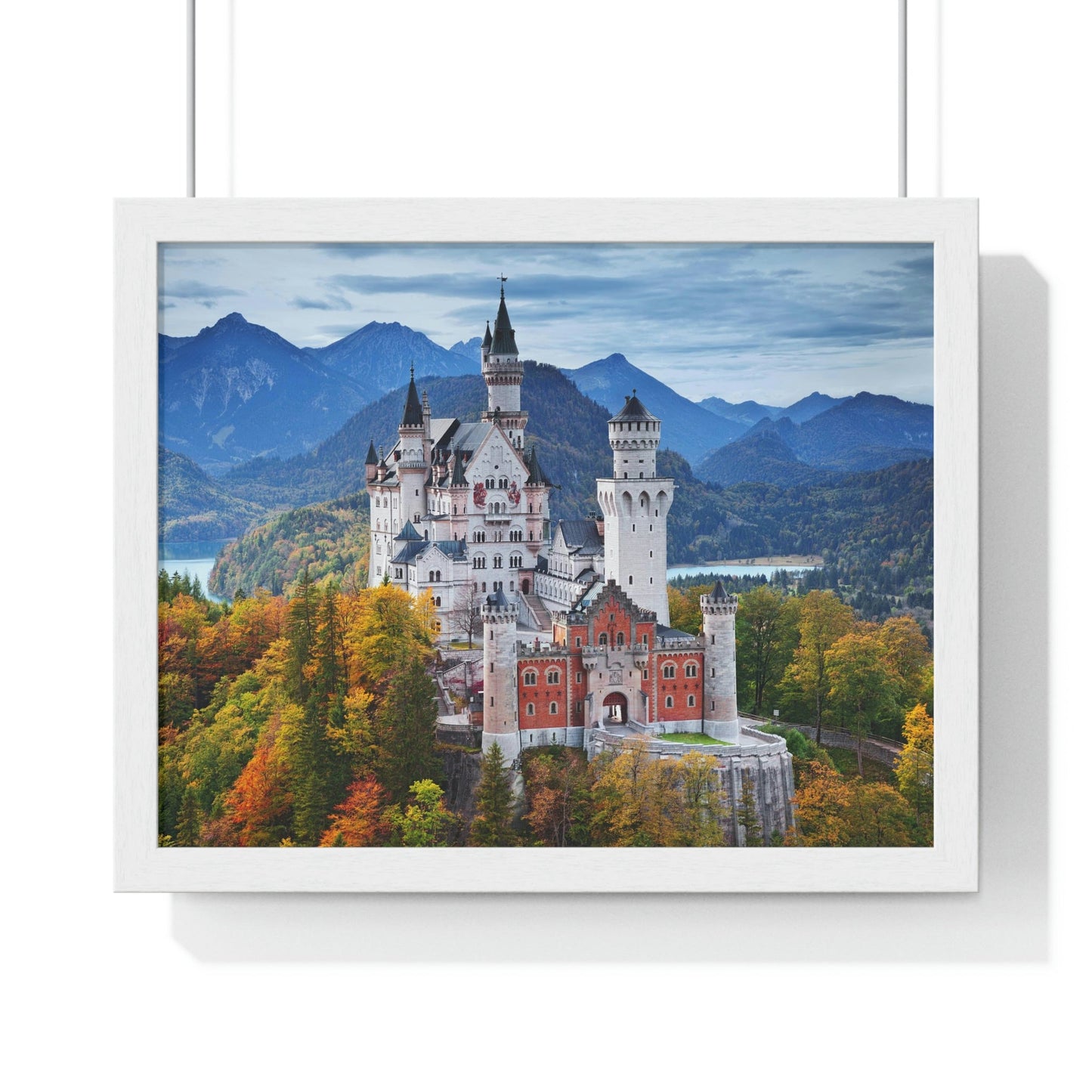 Premium Framed Horizontal Poster - Printed in LATVIA - Neuschwanstein Castle, Germany - EUROPE - Green Forest Home