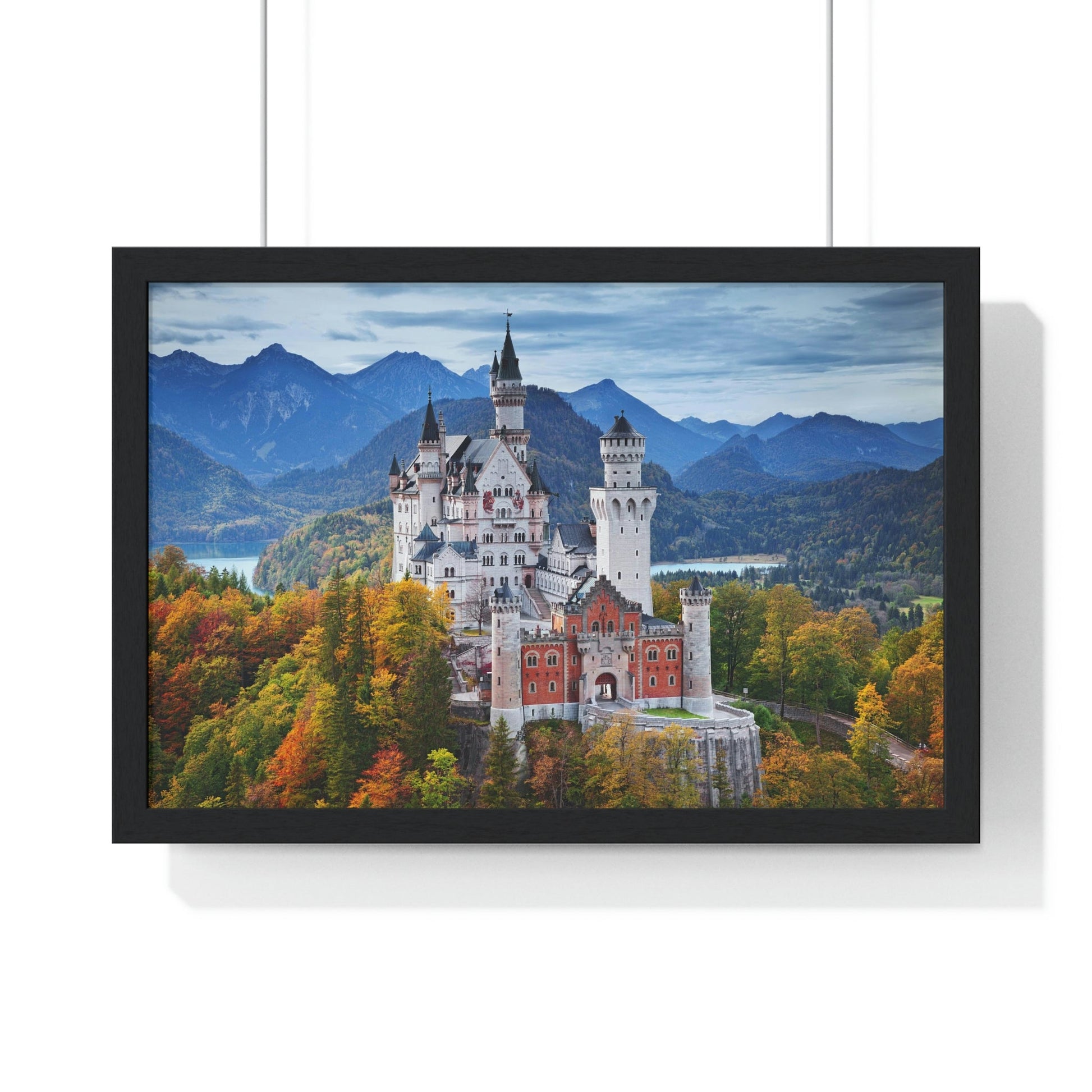 Premium Framed Horizontal Poster - Printed in LATVIA - Neuschwanstein Castle, Germany - EUROPE - Green Forest Home