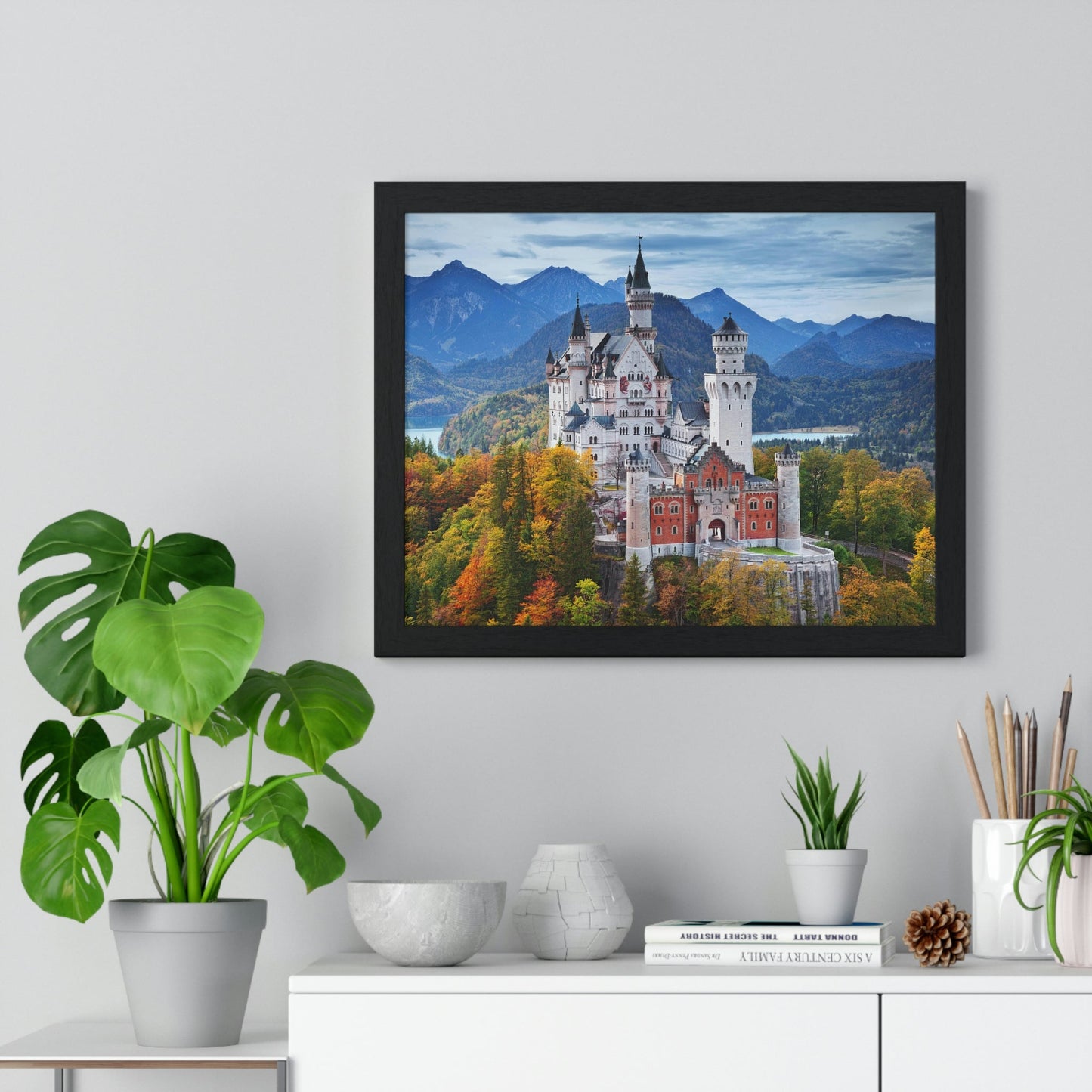 Premium Framed Horizontal Poster - Printed in LATVIA - Neuschwanstein Castle, Germany - EUROPE - Green Forest Home