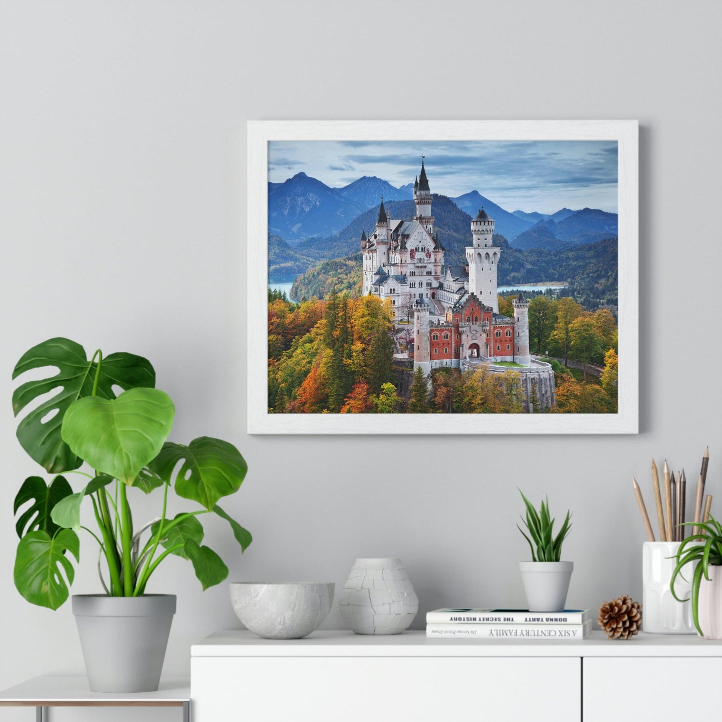 Premium Framed Horizontal Poster - Printed in LATVIA - Neuschwanstein Castle, Germany - EUROPE - Green Forest Home