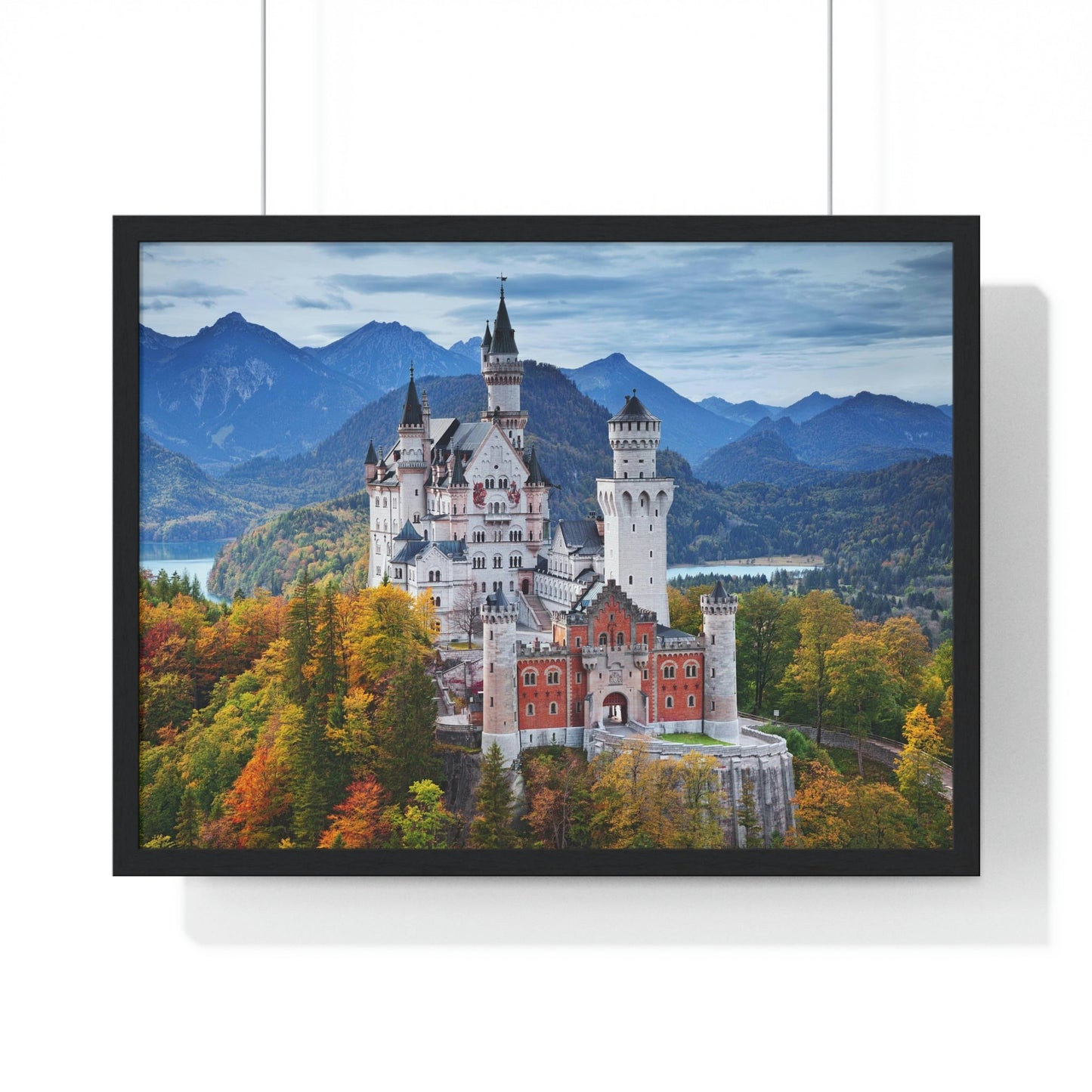 Premium Framed Horizontal Poster - Printed in LATVIA - Neuschwanstein Castle, Germany - EUROPE - Green Forest Home