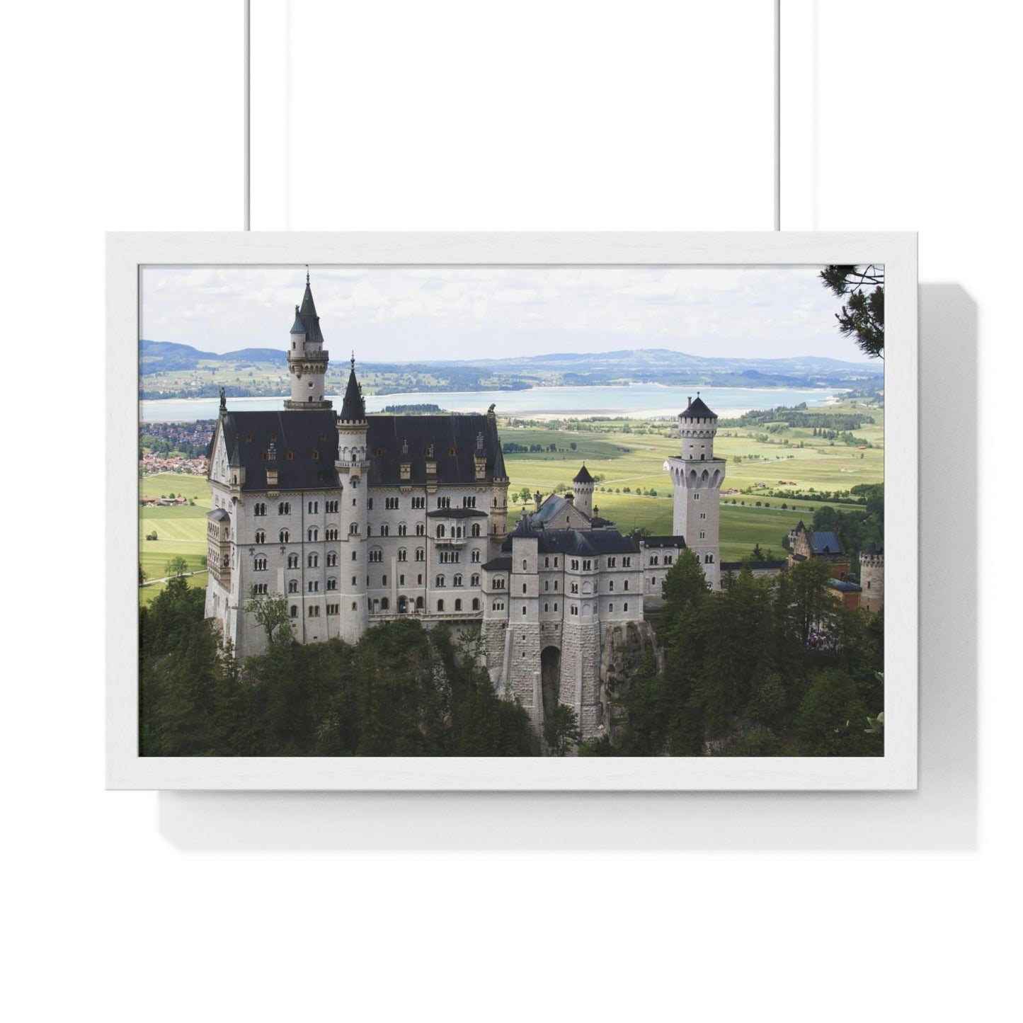 Premium Framed Horizontal Poster - Printed in LATVIA - The Impressive Castle of Ludwig II of Bavaria, Neuschwanstein - GERMANY - EUROPE - Green Forest Home