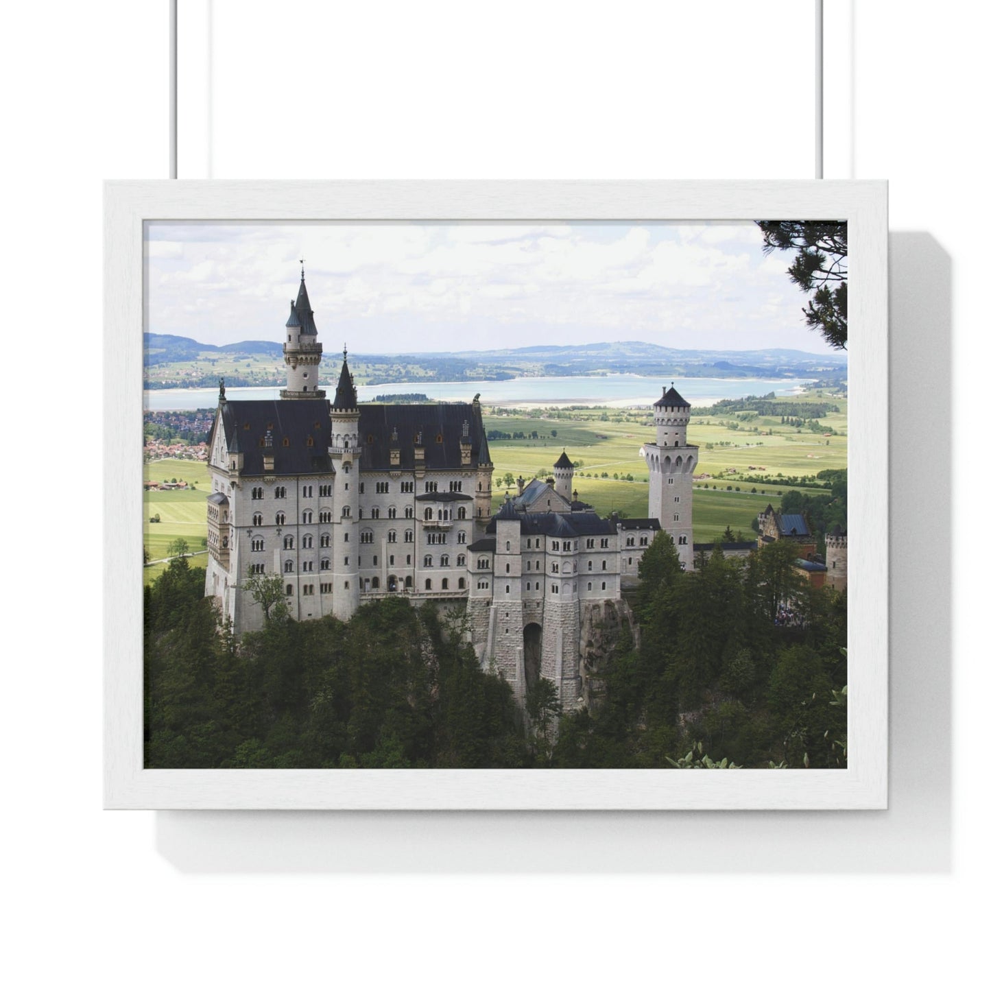 Premium Framed Horizontal Poster - Printed in LATVIA - The Impressive Castle of Ludwig II of Bavaria, Neuschwanstein - GERMANY - EUROPE - Green Forest Home