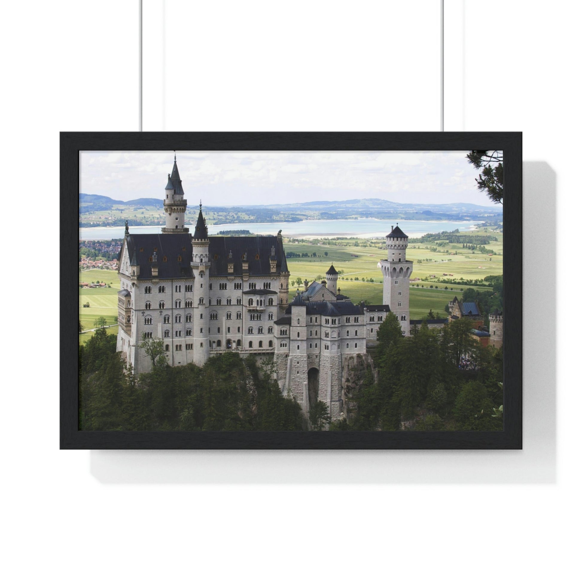 Premium Framed Horizontal Poster - Printed in LATVIA - The Impressive Castle of Ludwig II of Bavaria, Neuschwanstein - GERMANY - EUROPE - Green Forest Home