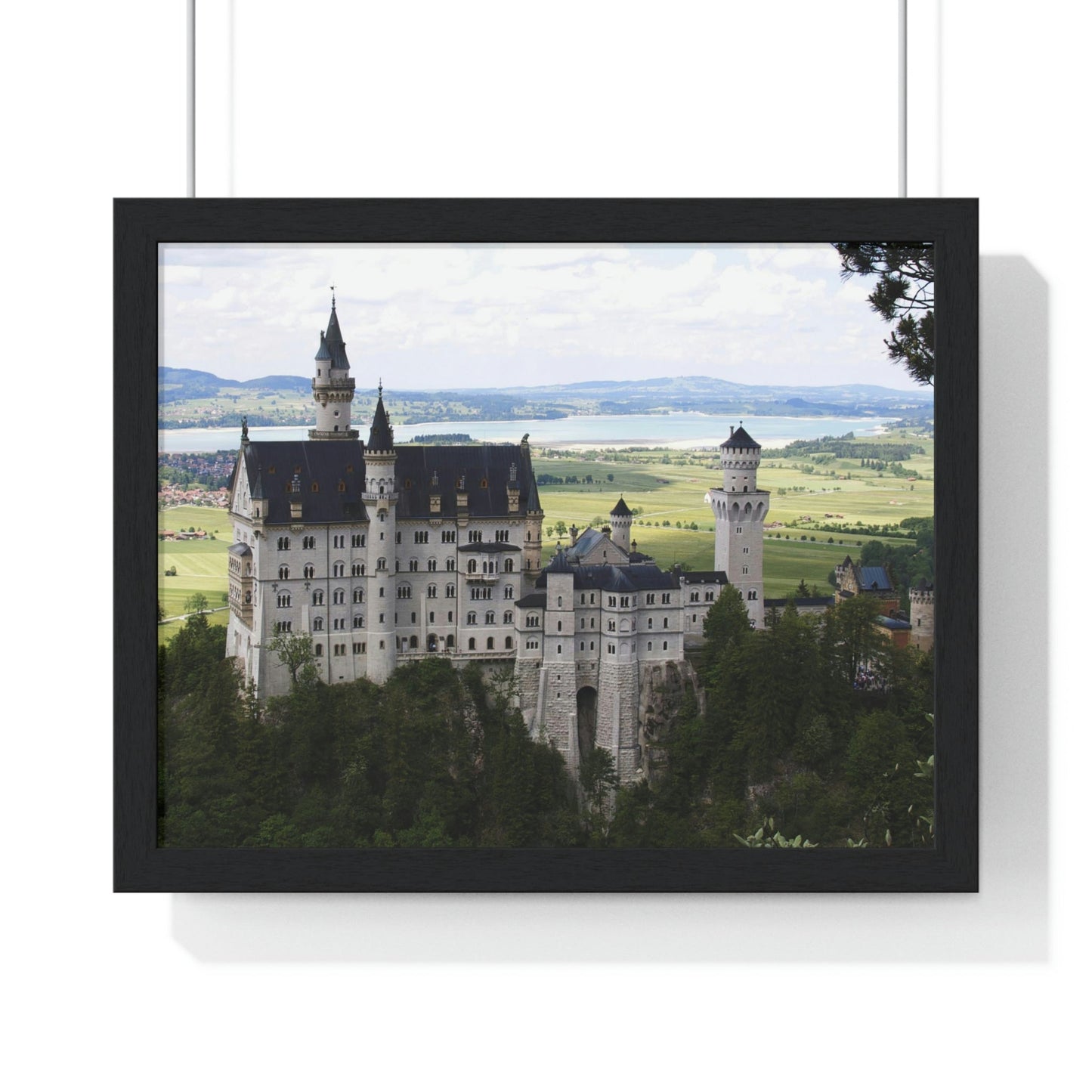 Premium Framed Horizontal Poster - Printed in LATVIA - The Impressive Castle of Ludwig II of Bavaria, Neuschwanstein - GERMANY - EUROPE - Green Forest Home