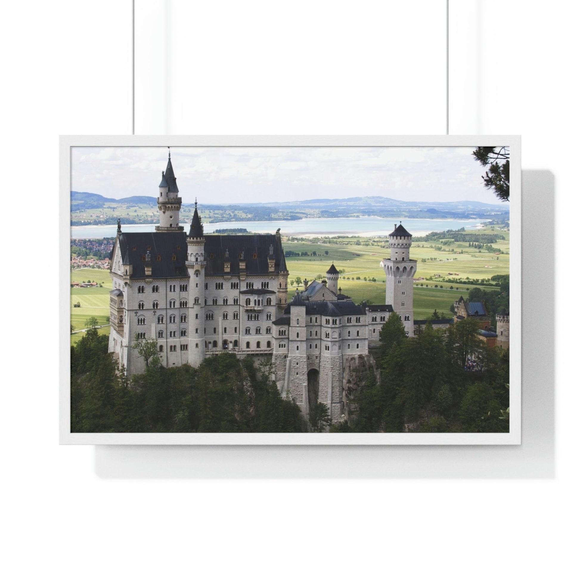 Premium Framed Horizontal Poster - Printed in LATVIA - The Impressive Castle of Ludwig II of Bavaria, Neuschwanstein - GERMANY - EUROPE - Green Forest Home