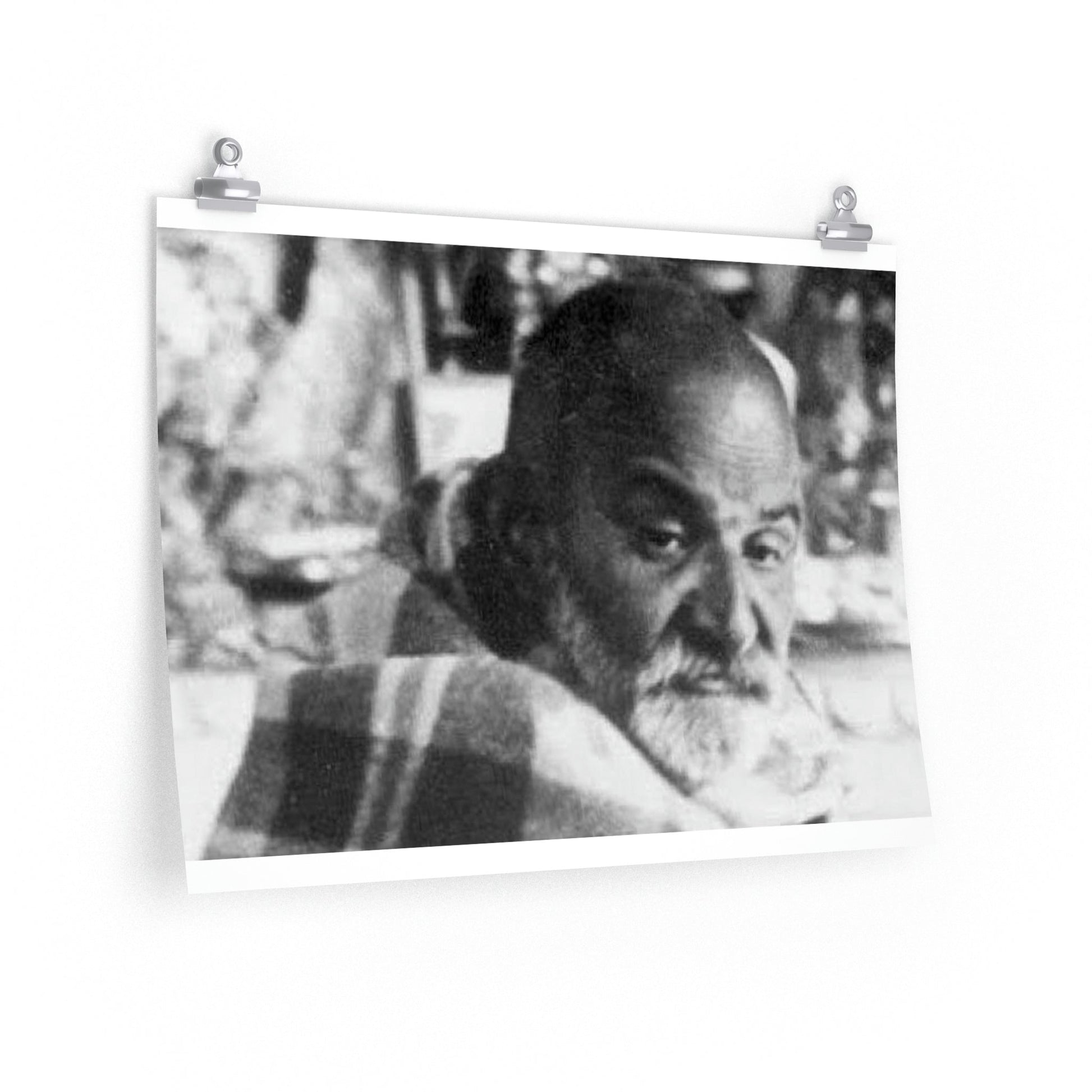 Premium Matte horizontal posters - Neem Karoli Baba Hindu Saint - "I don't want anything. I exist only to serve others." - Green Forest Home