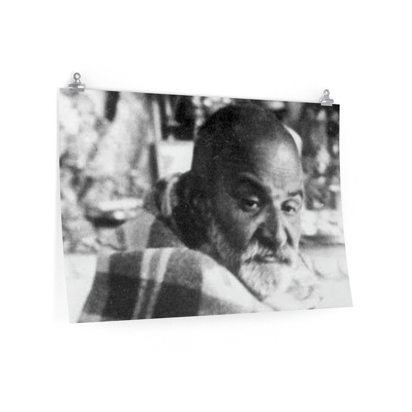 Premium Matte horizontal posters - Neem Karoli Baba Hindu Saint - "I don't want anything. I exist only to serve others." - Green Forest Home