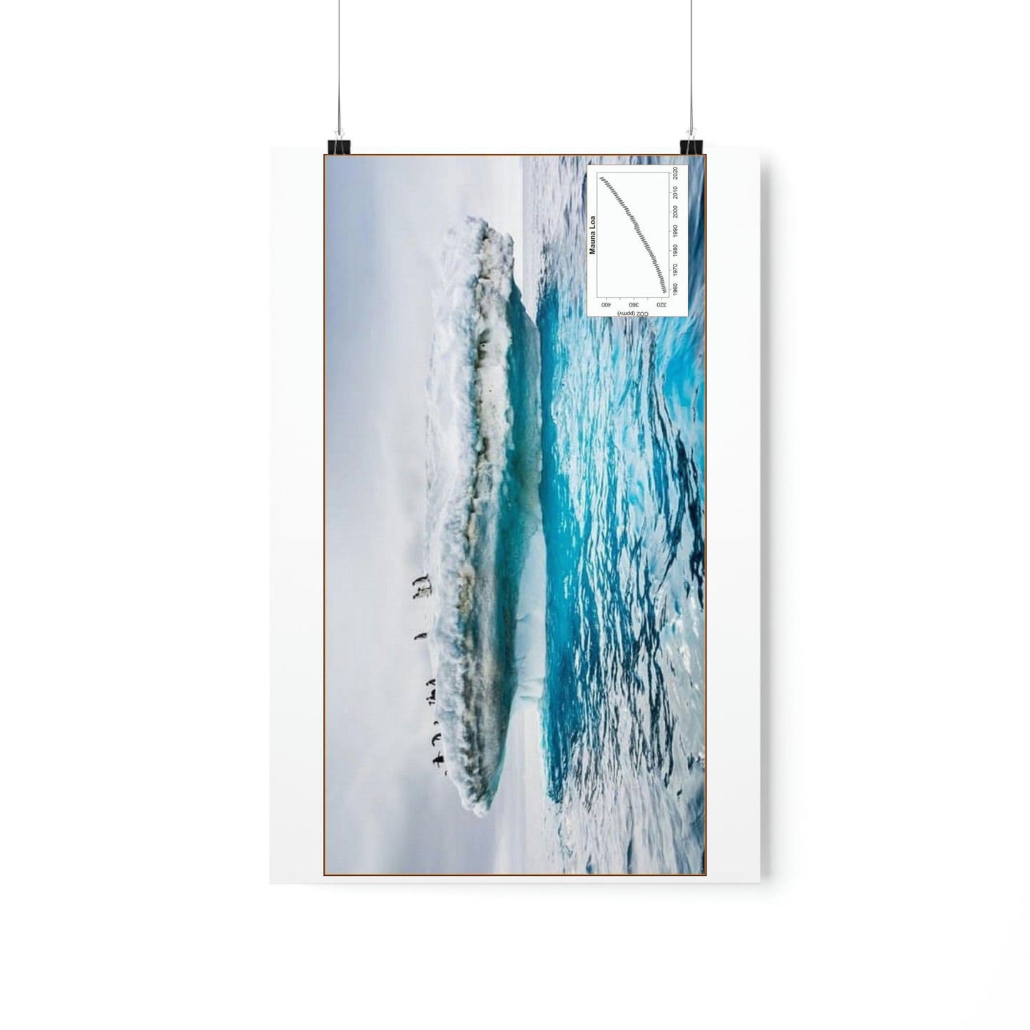 Premium Matte vertical posters - Made in USA in 1 day - Polar ice melting and animals trapped in broken ice shelf - Green Forest Home