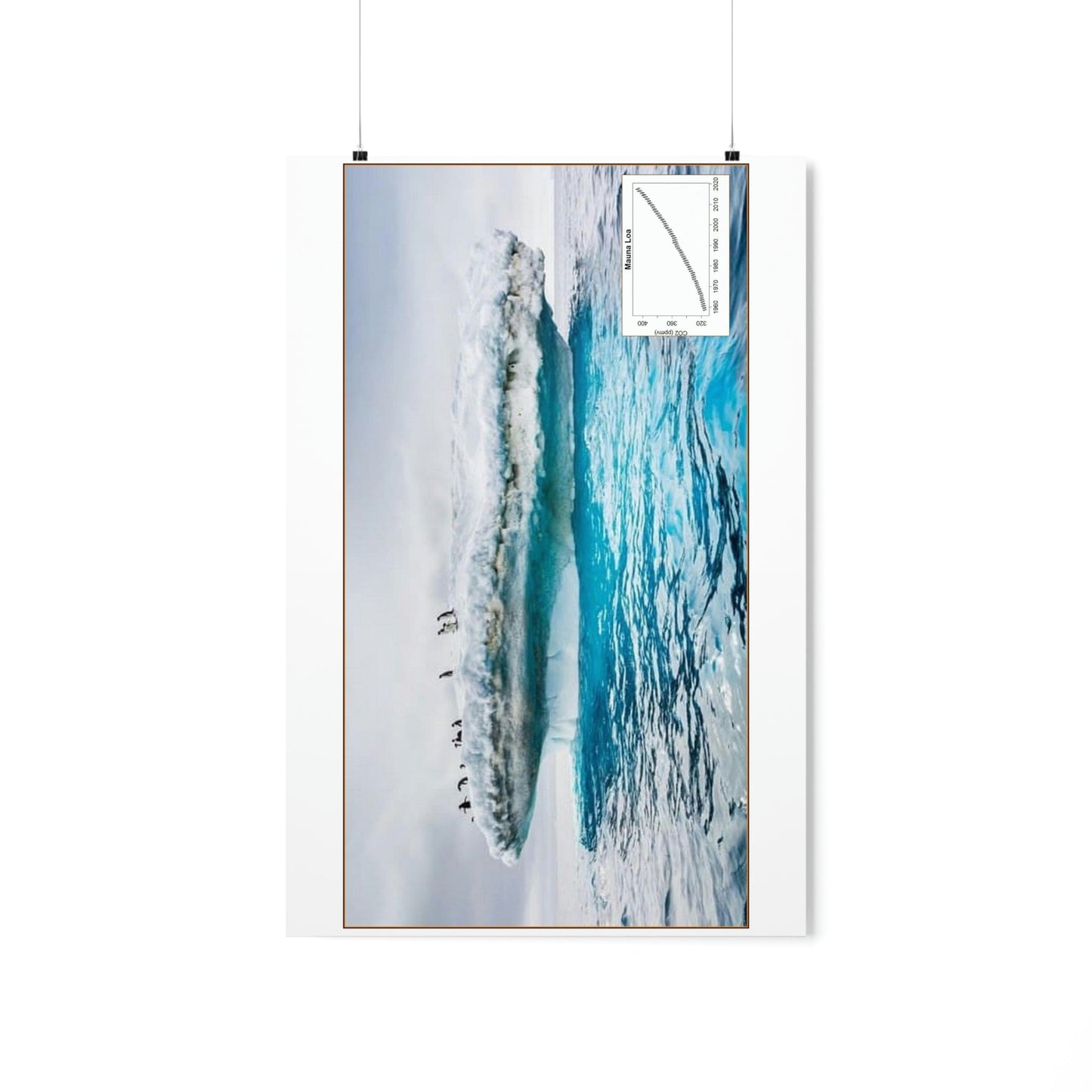 Premium Matte vertical posters - Made in USA in 1 day - Polar ice melting and animals trapped in broken ice shelf - Green Forest Home