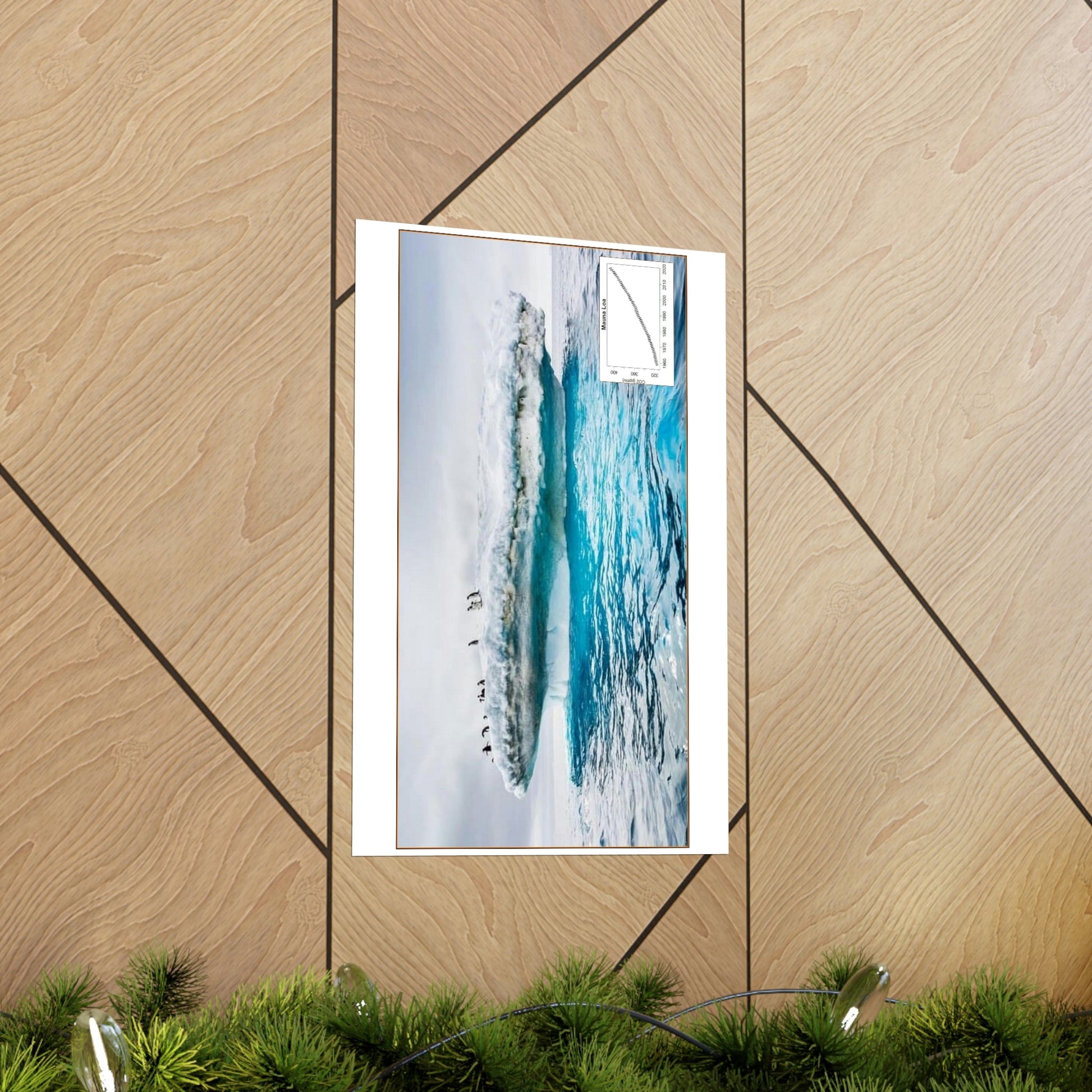 Premium Matte vertical posters - Made in USA in 1 day - Polar ice melting and animals trapped in broken ice shelf - Green Forest Home