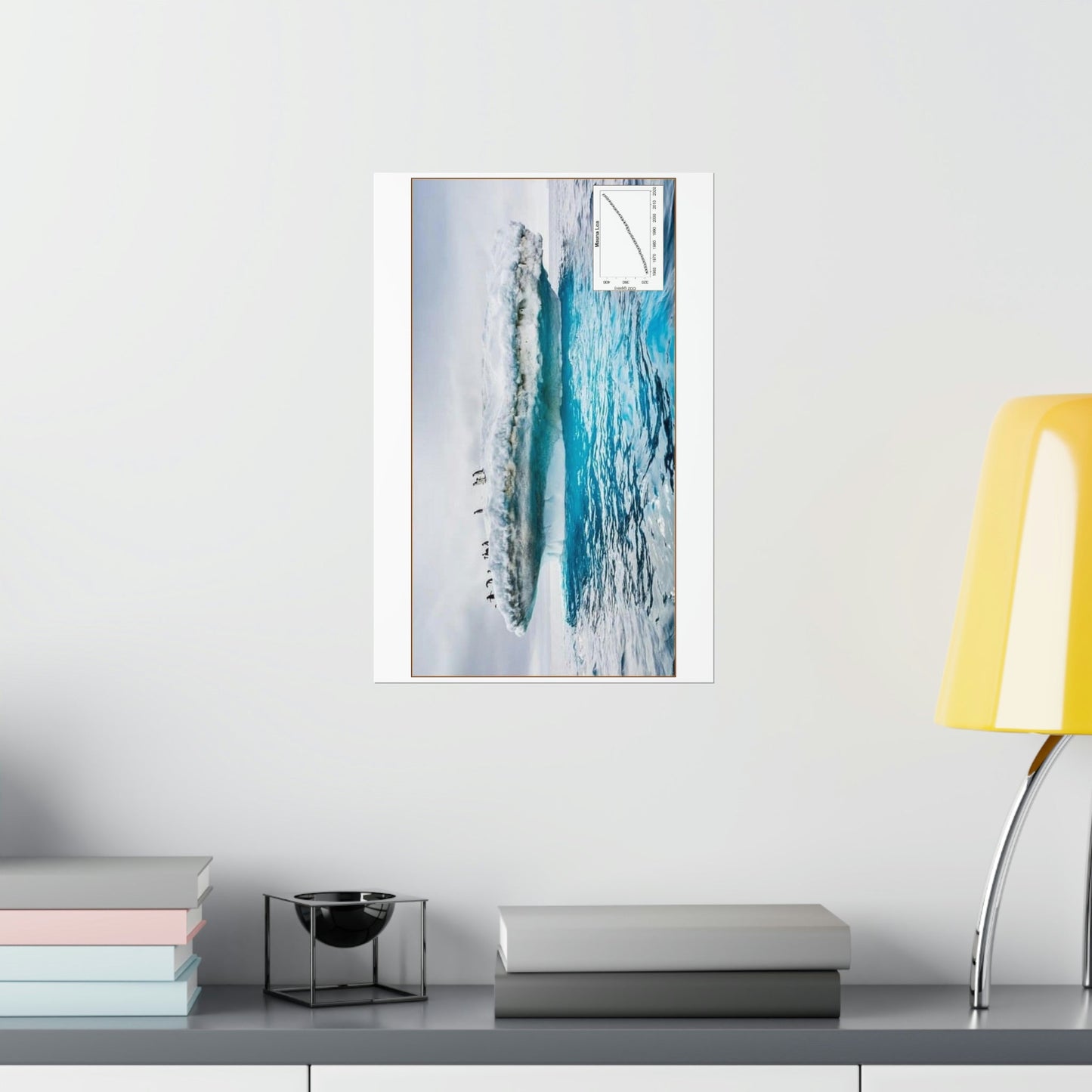 Premium Matte vertical posters - Made in USA in 1 day - Polar ice melting and animals trapped in broken ice shelf - Green Forest Home