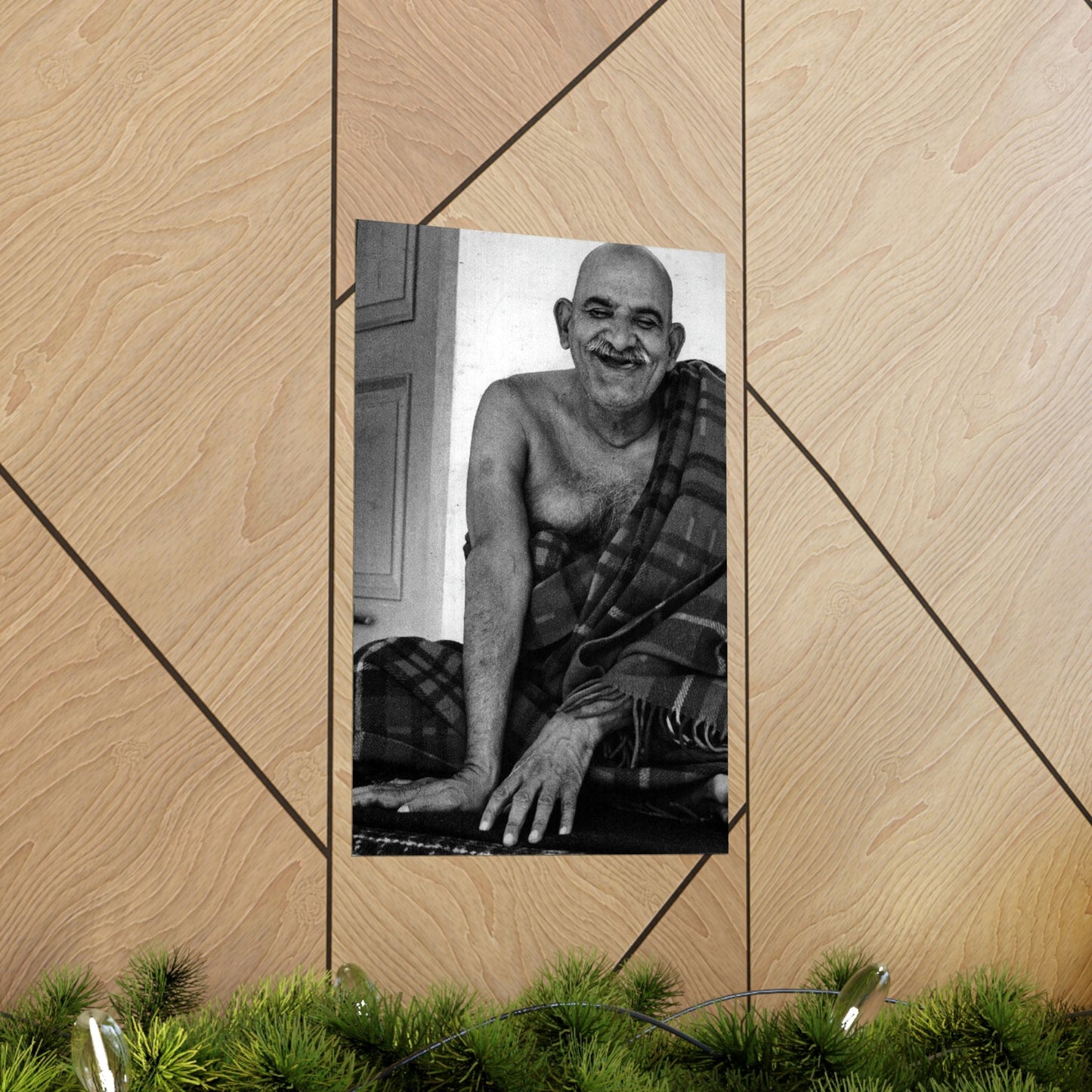 Premium Matte vertical posters - Neem Karoli Baba Hindu Saint - "Love all men as God, even if they hurt you or shame you." - Green Forest Home