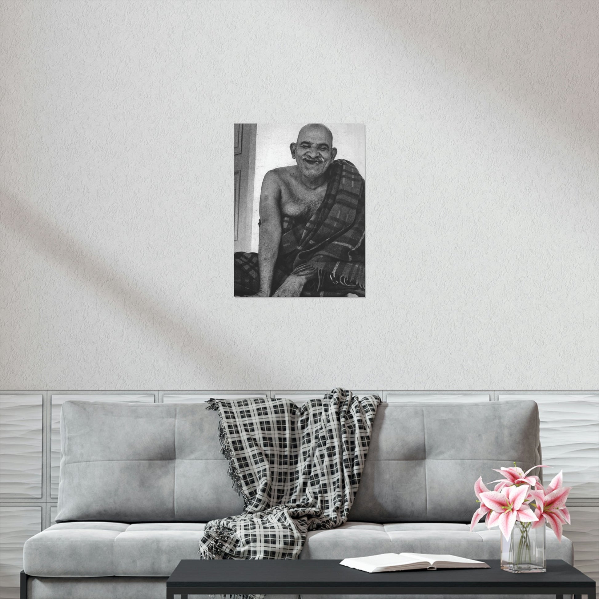 Premium Matte vertical posters - Neem Karoli Baba Hindu Saint - "Love all men as God, even if they hurt you or shame you." - Green Forest Home