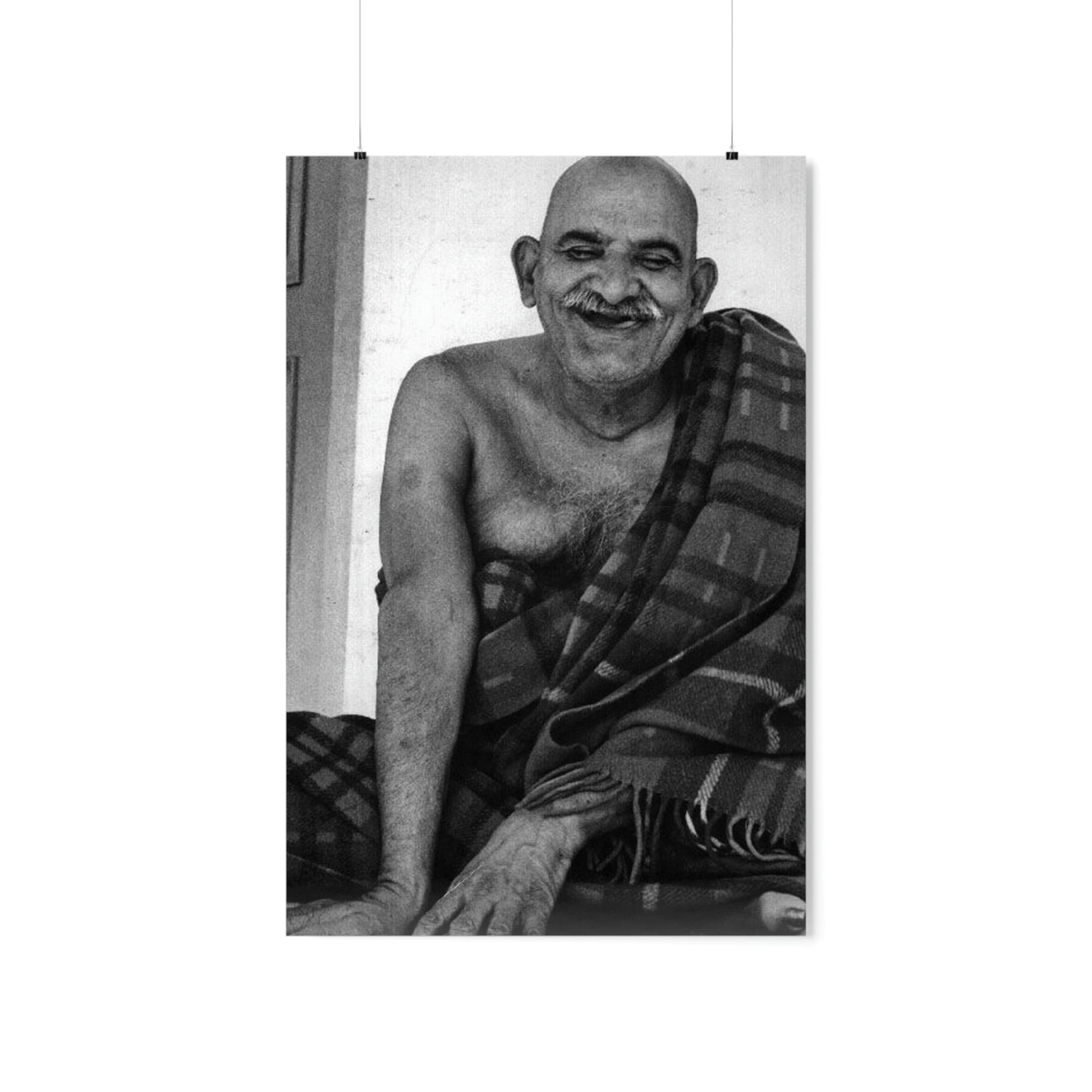 Premium Matte vertical posters - Neem Karoli Baba Hindu Saint - "Love all men as God, even if they hurt you or shame you." - Green Forest Home