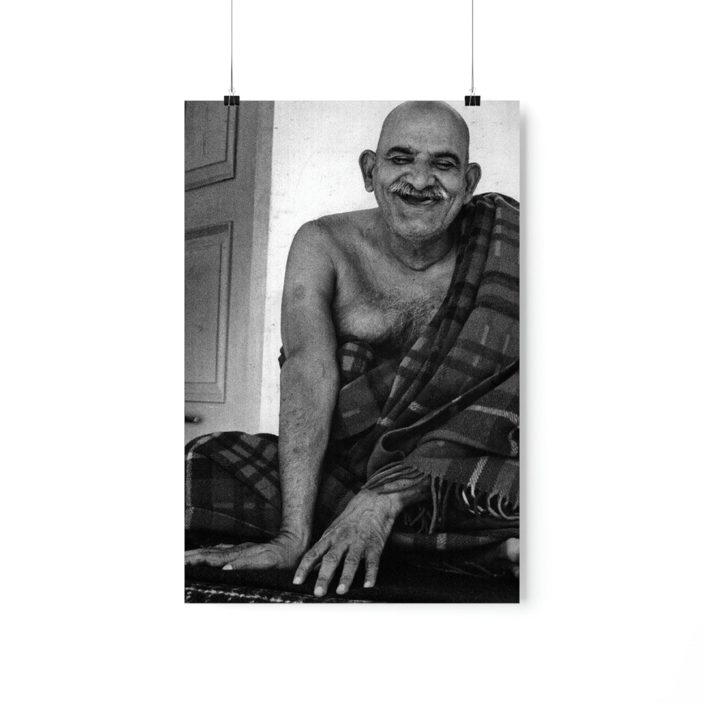 Premium Matte vertical posters - Neem Karoli Baba Hindu Saint - "Love all men as God, even if they hurt you or shame you." - Green Forest Home