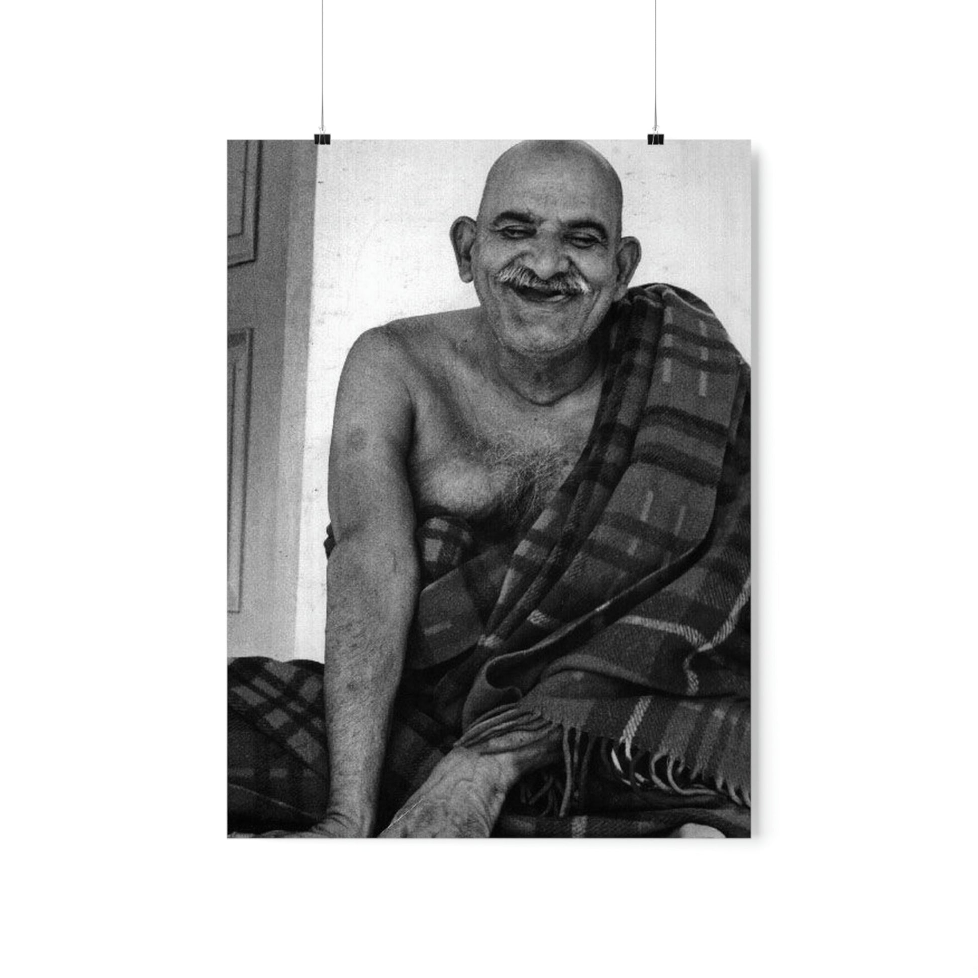 Premium Matte vertical posters - Neem Karoli Baba Hindu Saint - "Love all men as God, even if they hurt you or shame you." - Green Forest Home