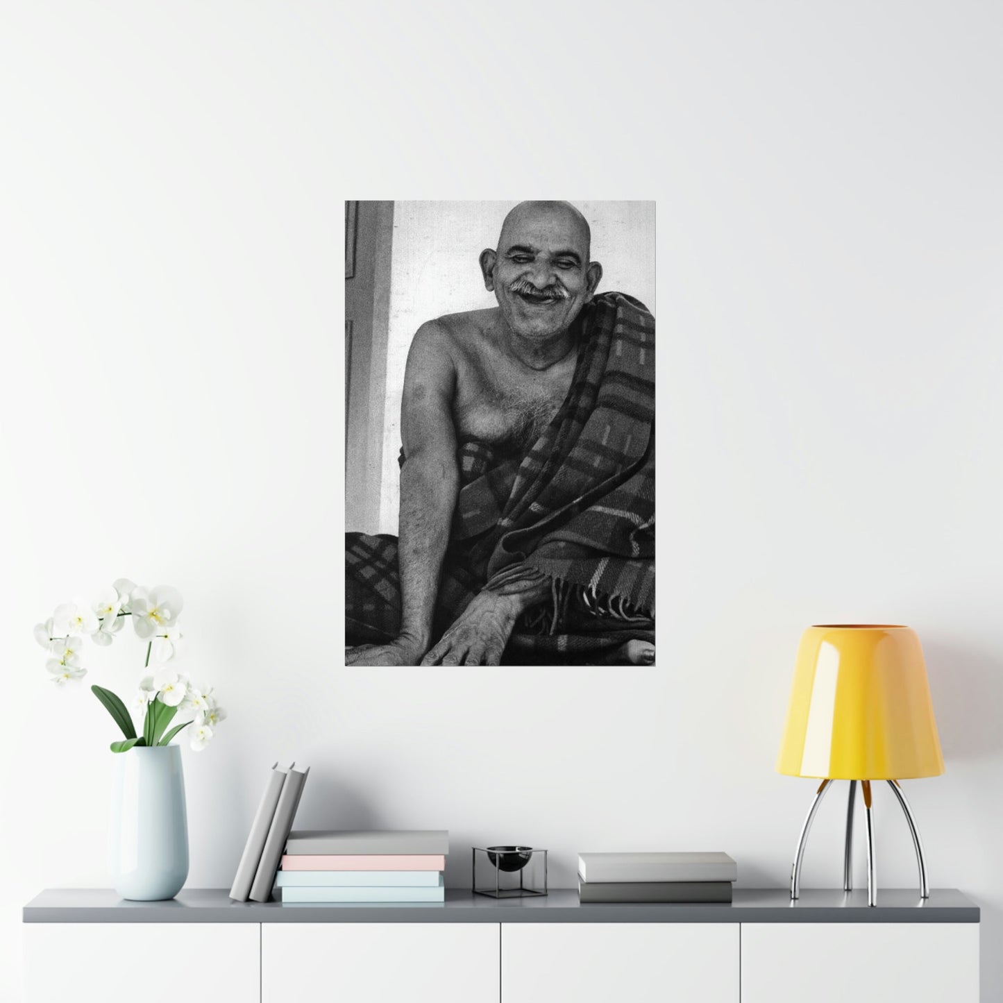 Premium Matte vertical posters - Neem Karoli Baba Hindu Saint - "Love all men as God, even if they hurt you or shame you." - Green Forest Home