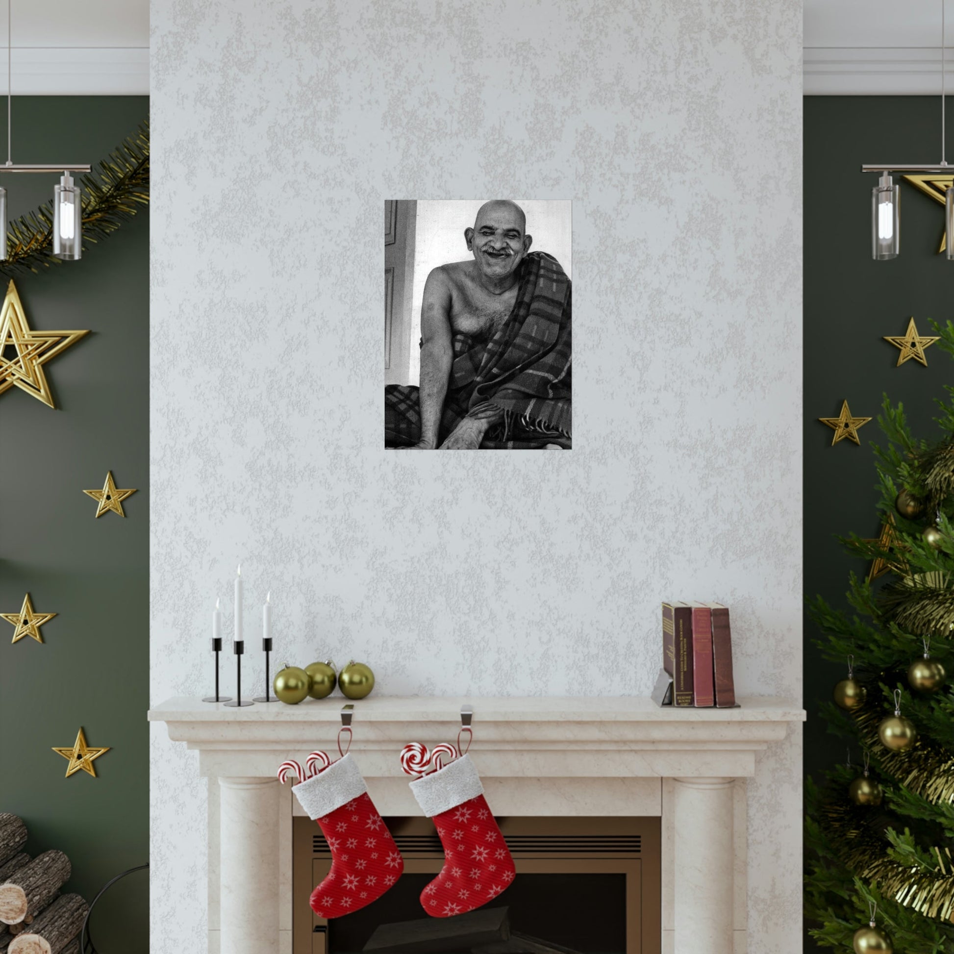 Premium Matte vertical posters - Neem Karoli Baba Hindu Saint - "Love all men as God, even if they hurt you or shame you." - Green Forest Home