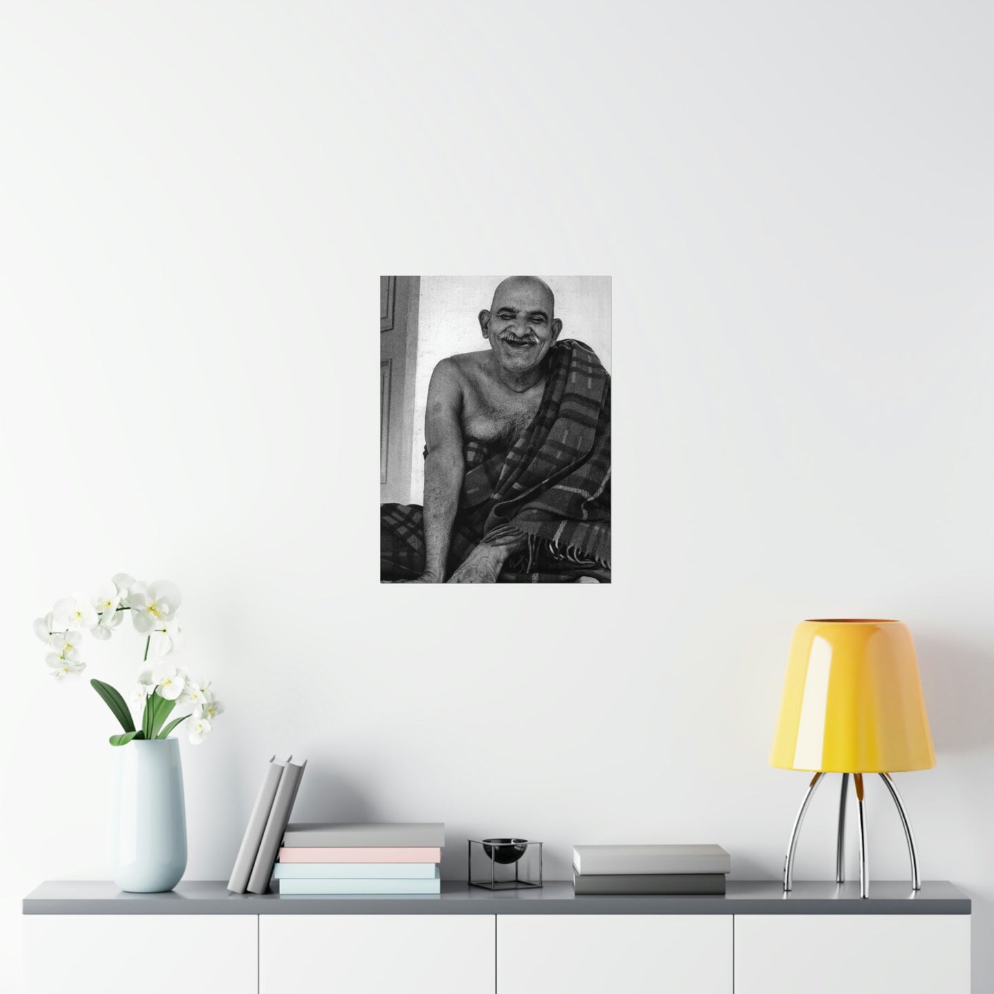 Premium Matte vertical posters - Neem Karoli Baba Hindu Saint - "Love all men as God, even if they hurt you or shame you." - Green Forest Home