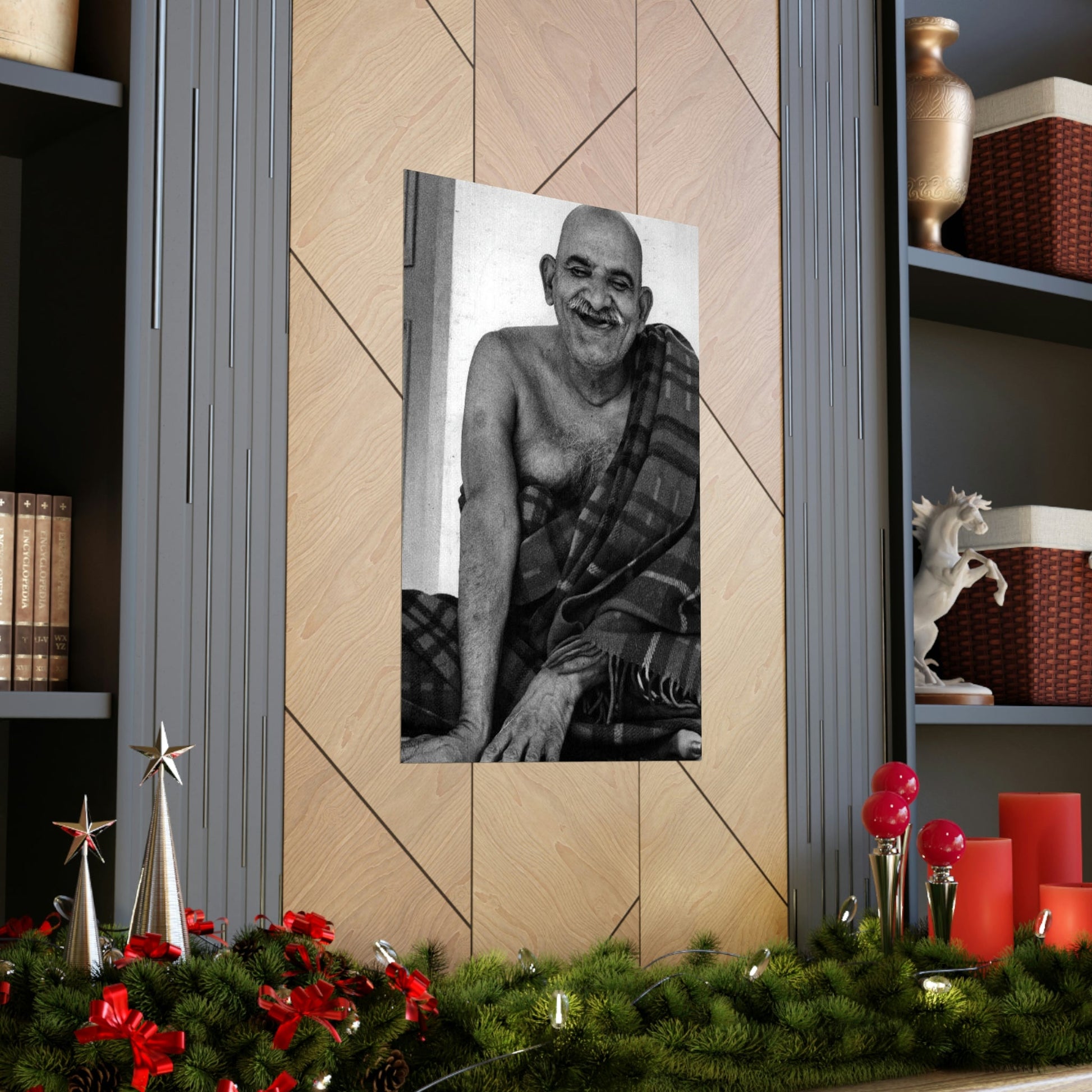 Premium Matte vertical posters - Neem Karoli Baba Hindu Saint - "Love all men as God, even if they hurt you or shame you." - Green Forest Home