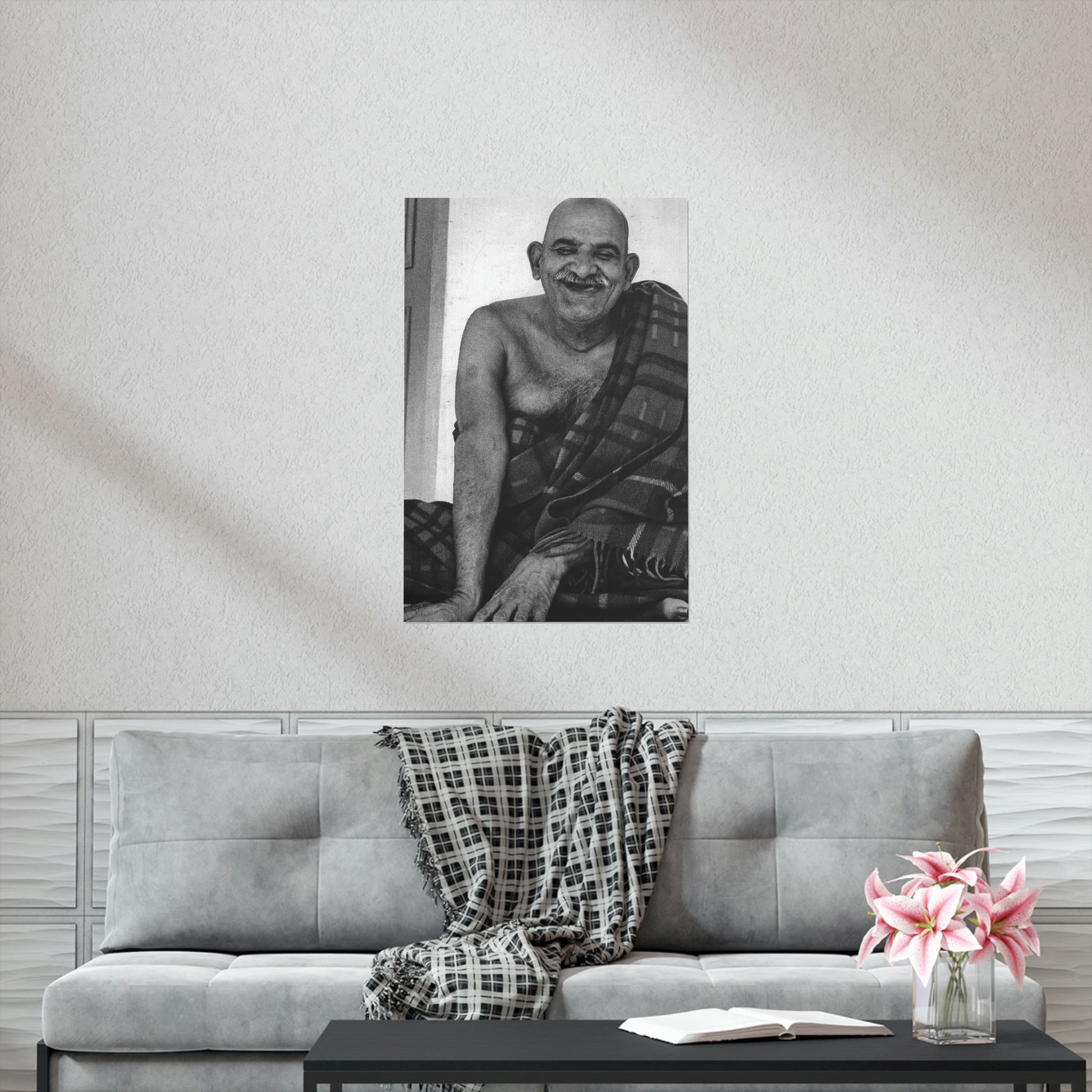 Premium Matte vertical posters - Neem Karoli Baba Hindu Saint - "Love all men as God, even if they hurt you or shame you." - Green Forest Home