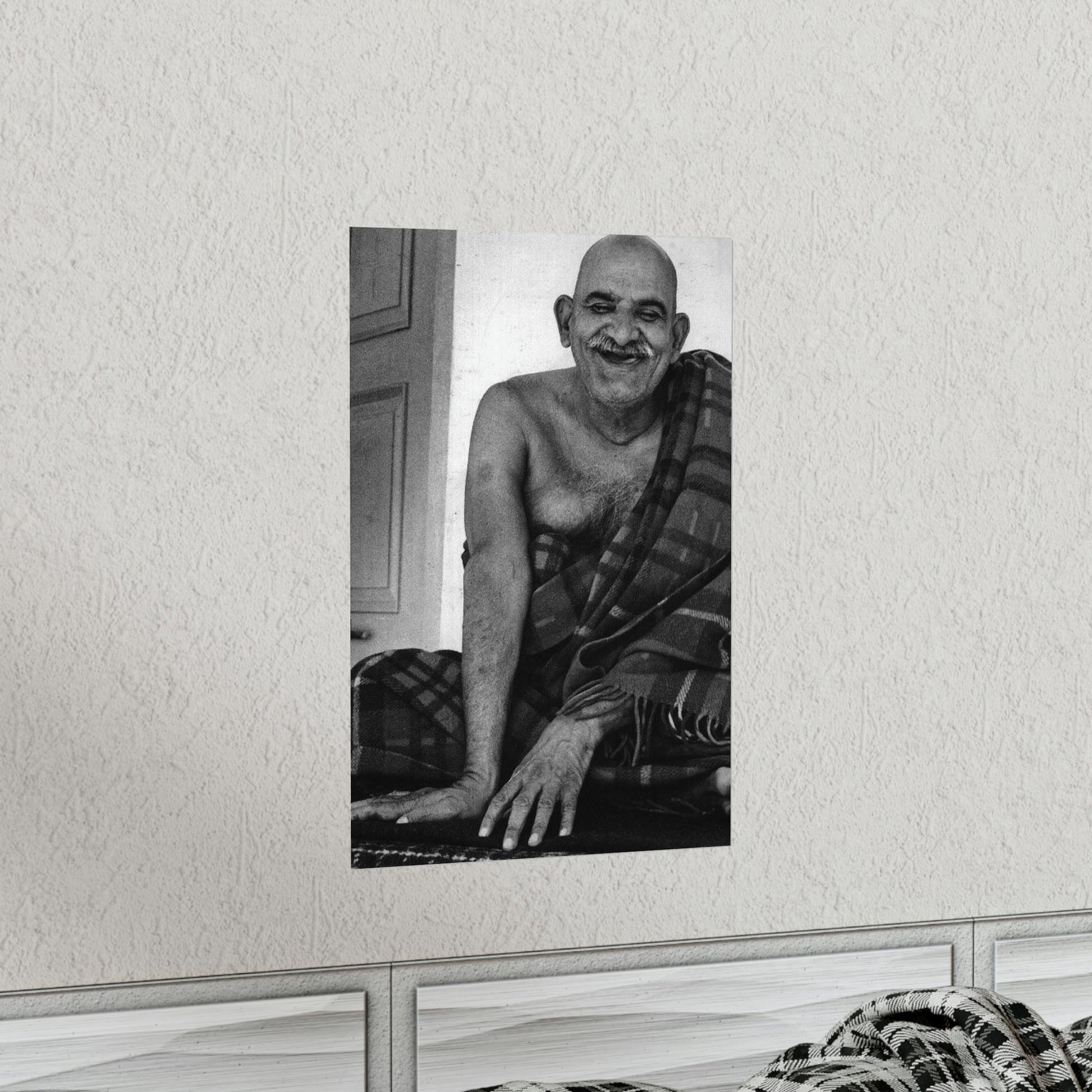 Premium Matte vertical posters - Neem Karoli Baba Hindu Saint - "Love all men as God, even if they hurt you or shame you." - Green Forest Home