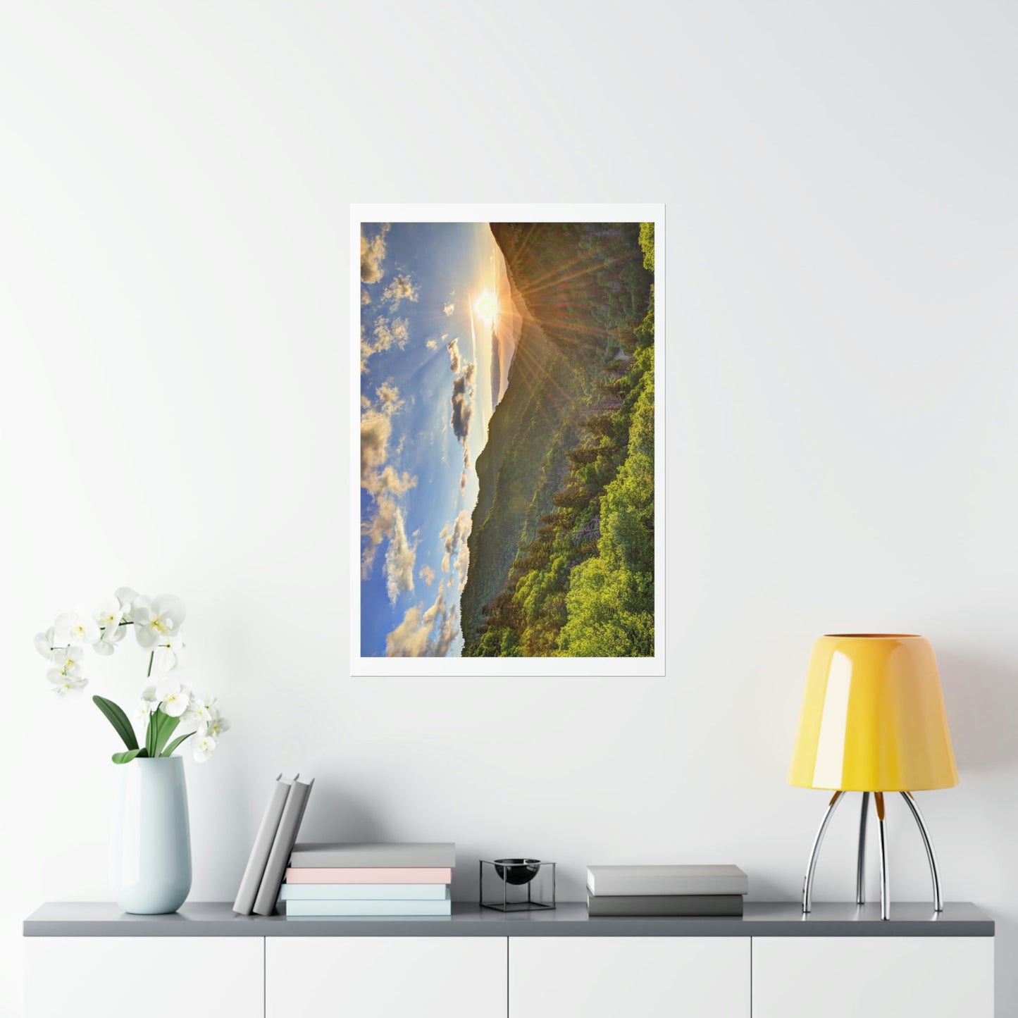 Premium Matte vertical posters - Newfound Gap Heavely day - in Smoky Mountain National Park in Summer in Mountain National Park (SMNP) USA - Green Forest Home